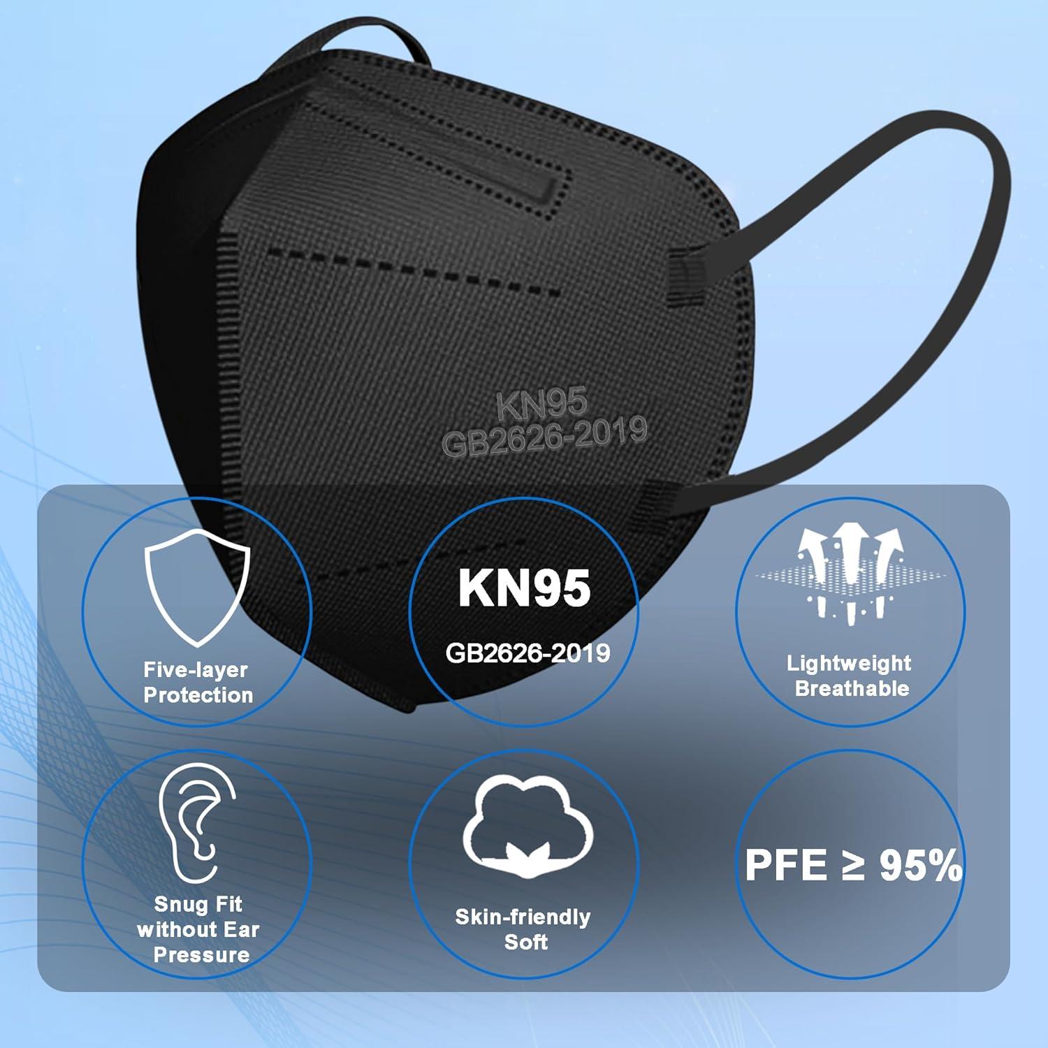 Mascarillas KN95 AFYecmy 100 Paquetes Desechables 5 Capas