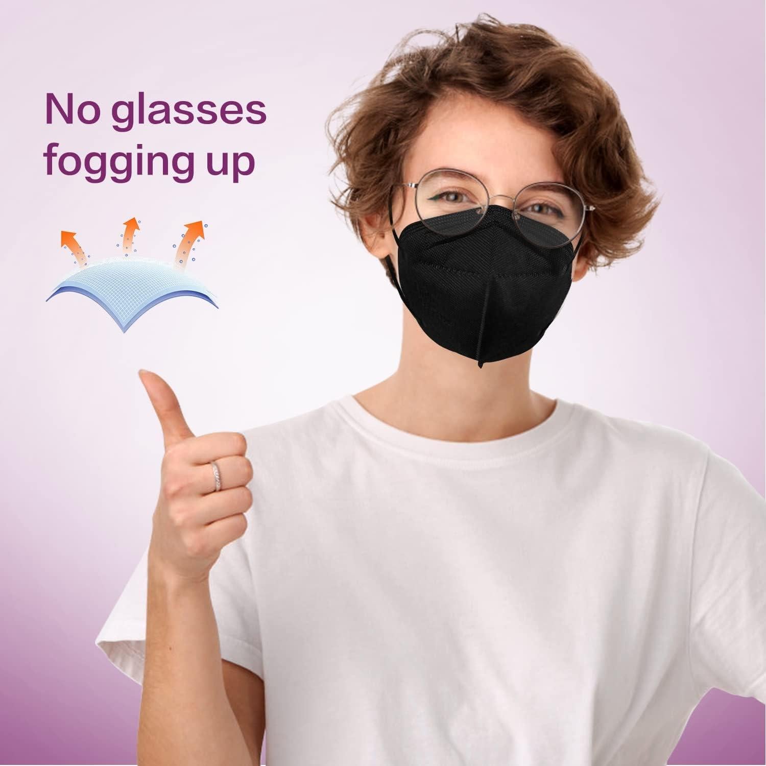 Mascarilla Desechable KN95 Miuphro 25 Unidades 5 Capas Negra