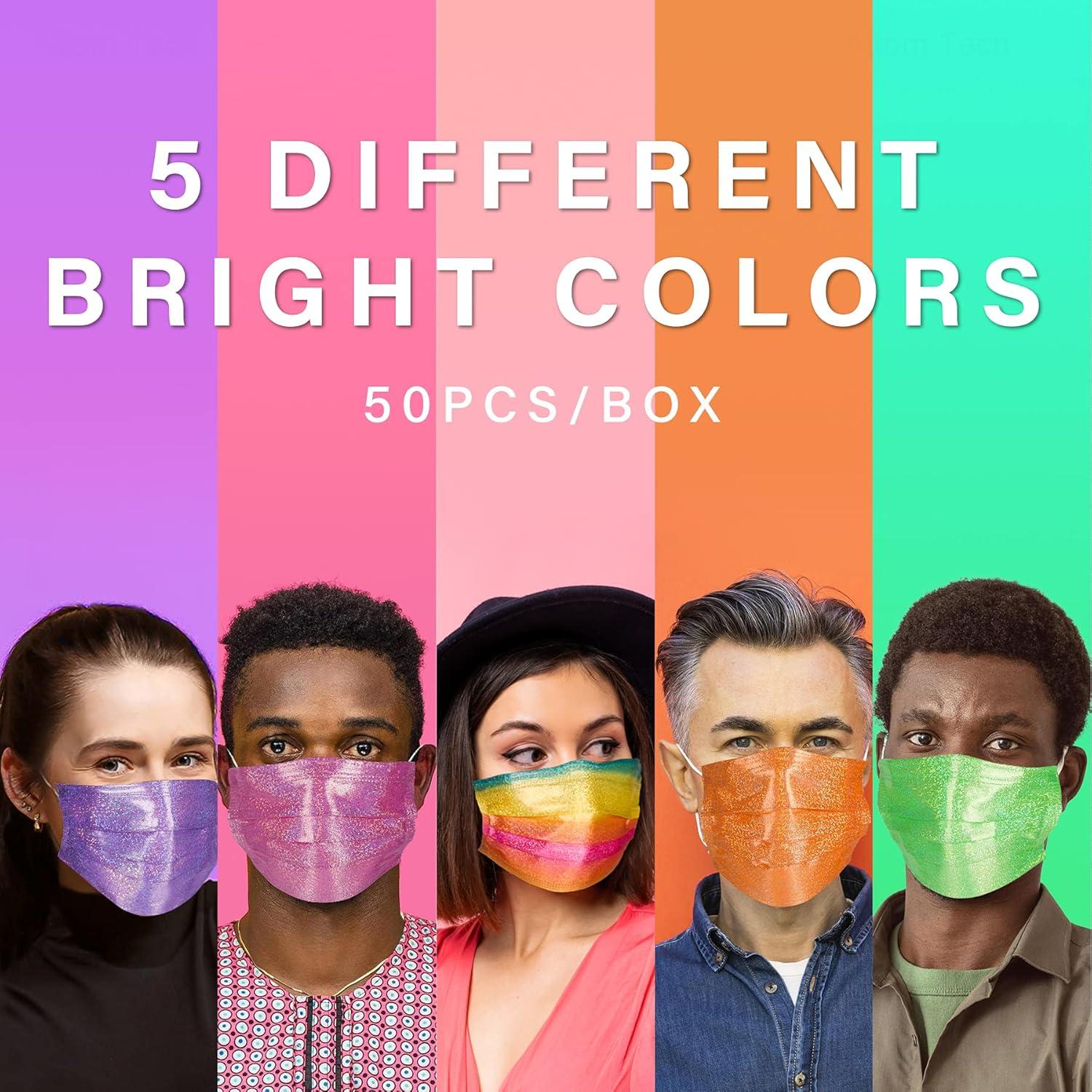 Mascarillas Desechables NiHealth 50PCS 3 Capas Iridiscentes