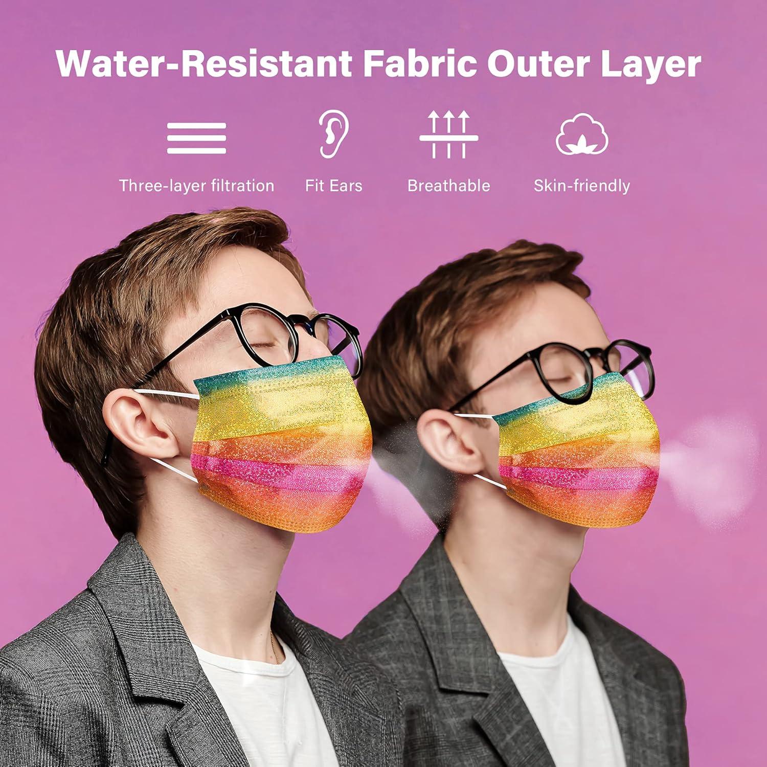 Mascarillas Desechables NiHealth 50PCS 3 Capas Iridiscentes