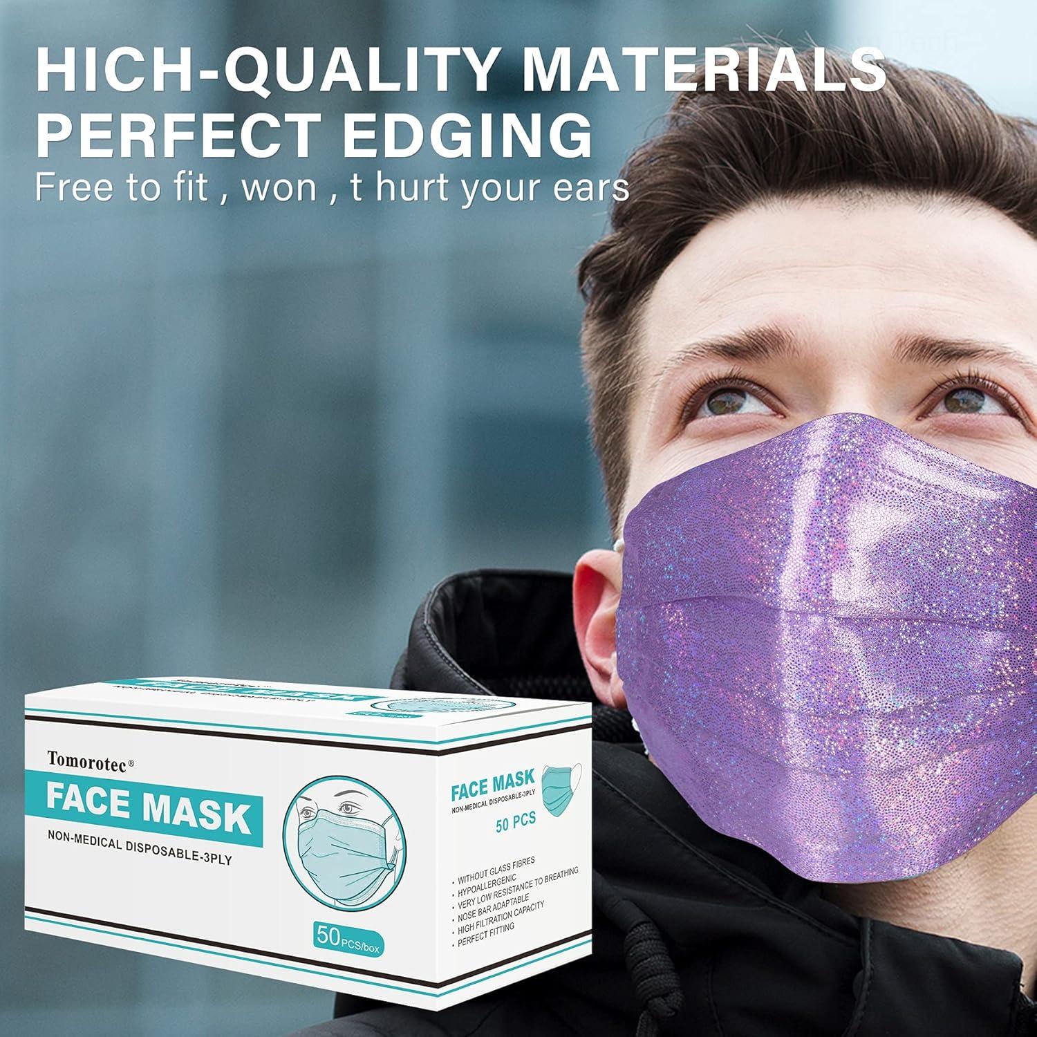 Mascarillas Desechables NiHealth 50PCS 3 Capas Iridiscentes