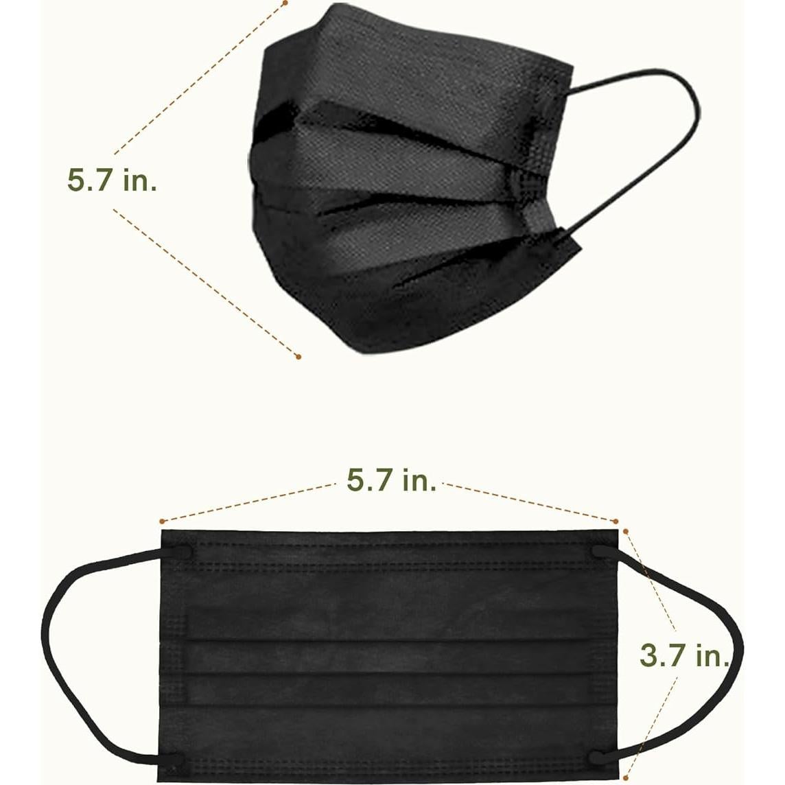 Mascarillas desechables FriCARE para niños 4 capas negro 50 unidades