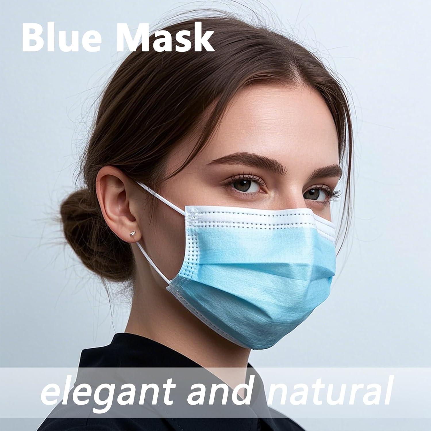 Mascarillas Desechables 3 Capas MEESOUL 50 Piezas Azul