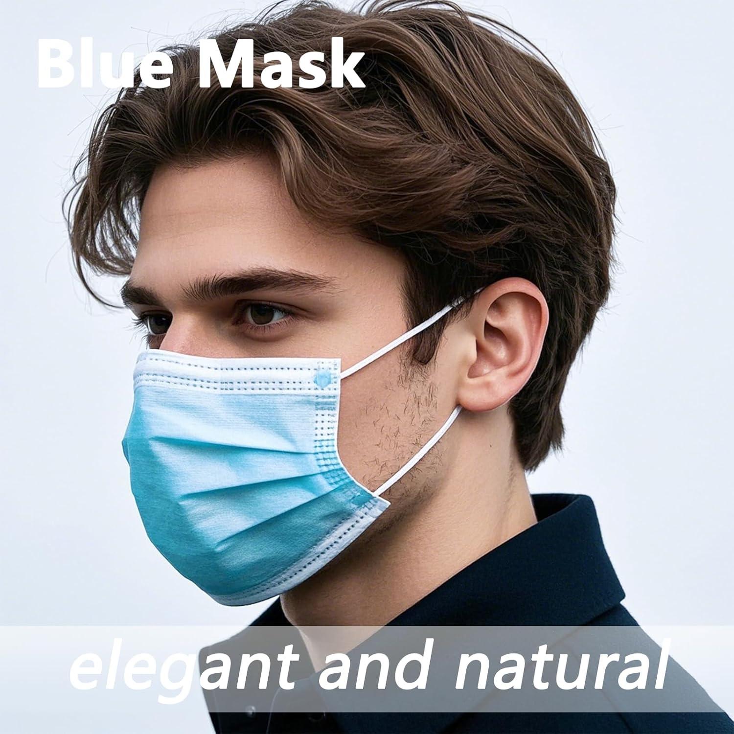 Mascarillas Desechables 3 Capas MEESOUL 50 Piezas Azul