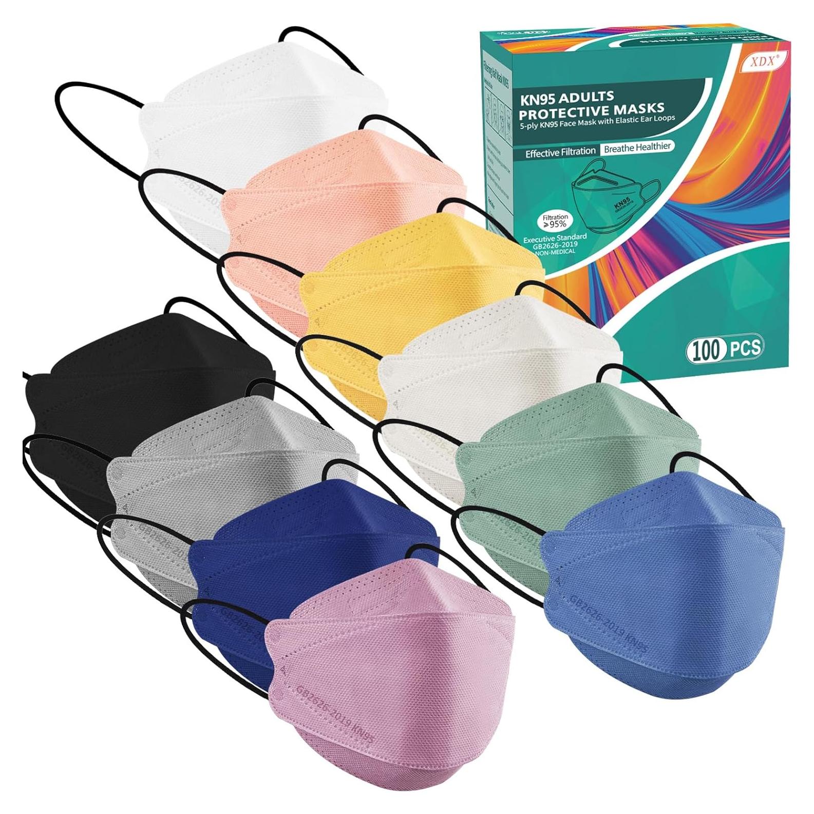 Mascarillas KN95 XDX Paquete de 100 Piezas 5 Capas Adultos