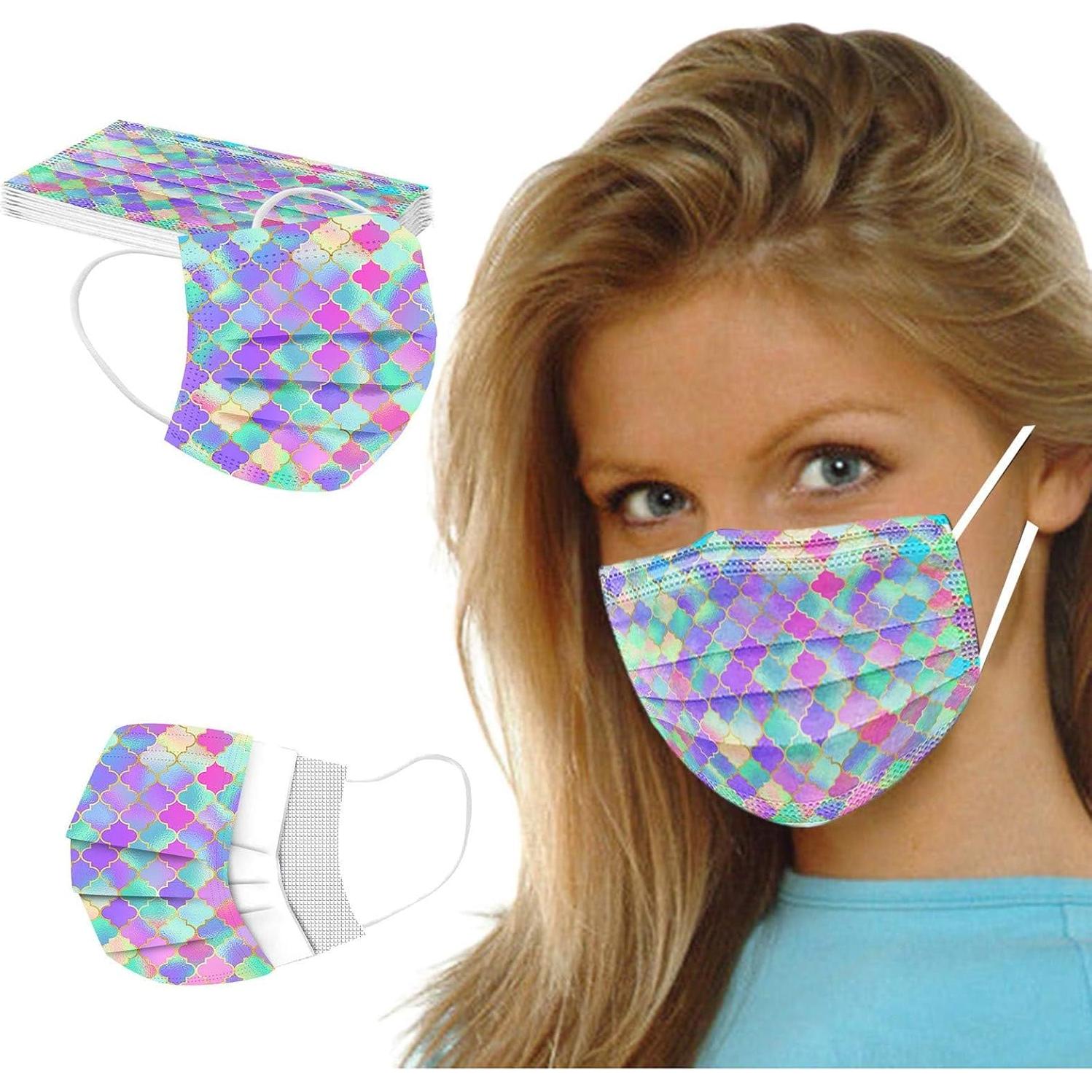 Cubierta Facial Desechable Decorativa 50 Pcs - Adulto Unisex