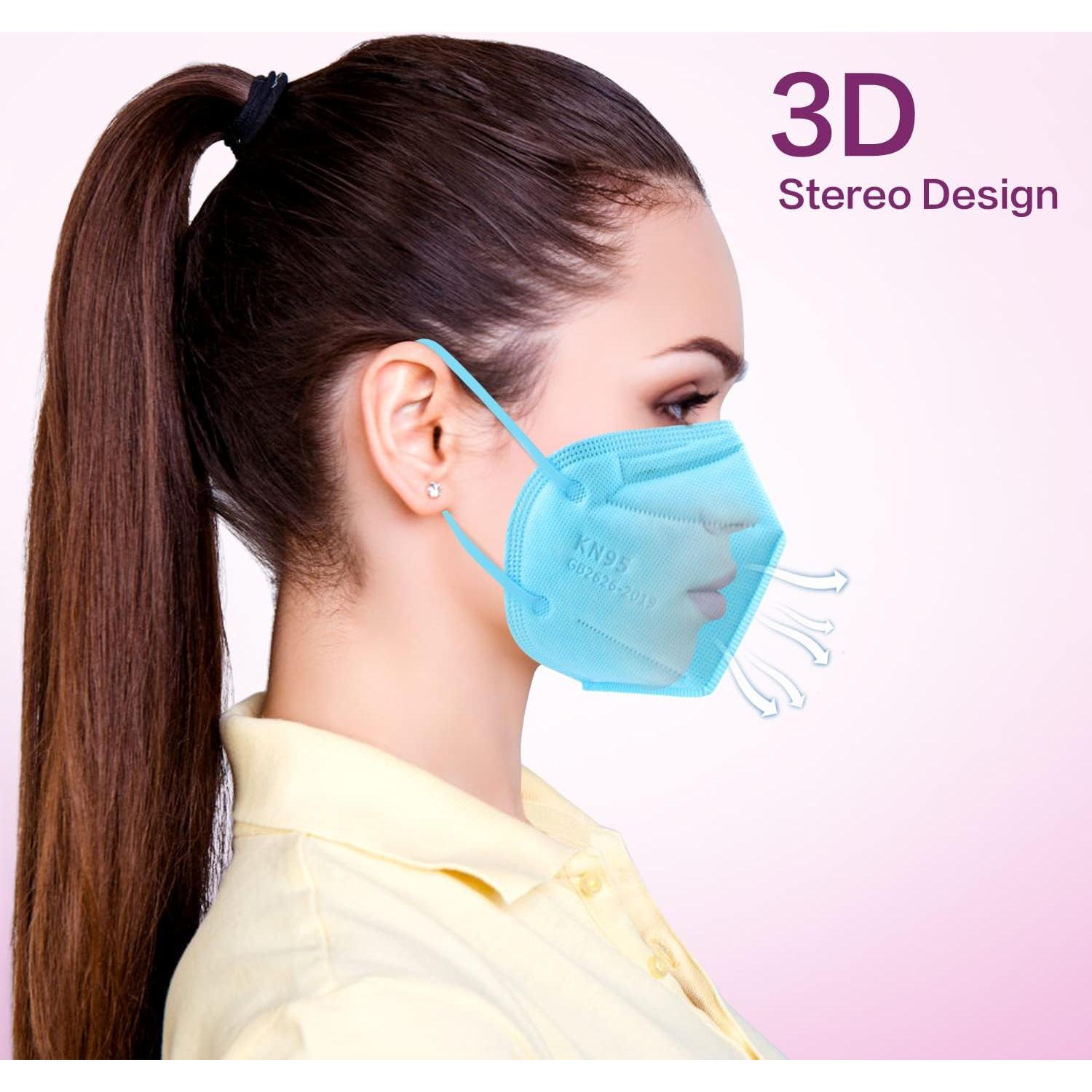 Mascarilla desechable KN95 Miuphro multicolor 25 unidades