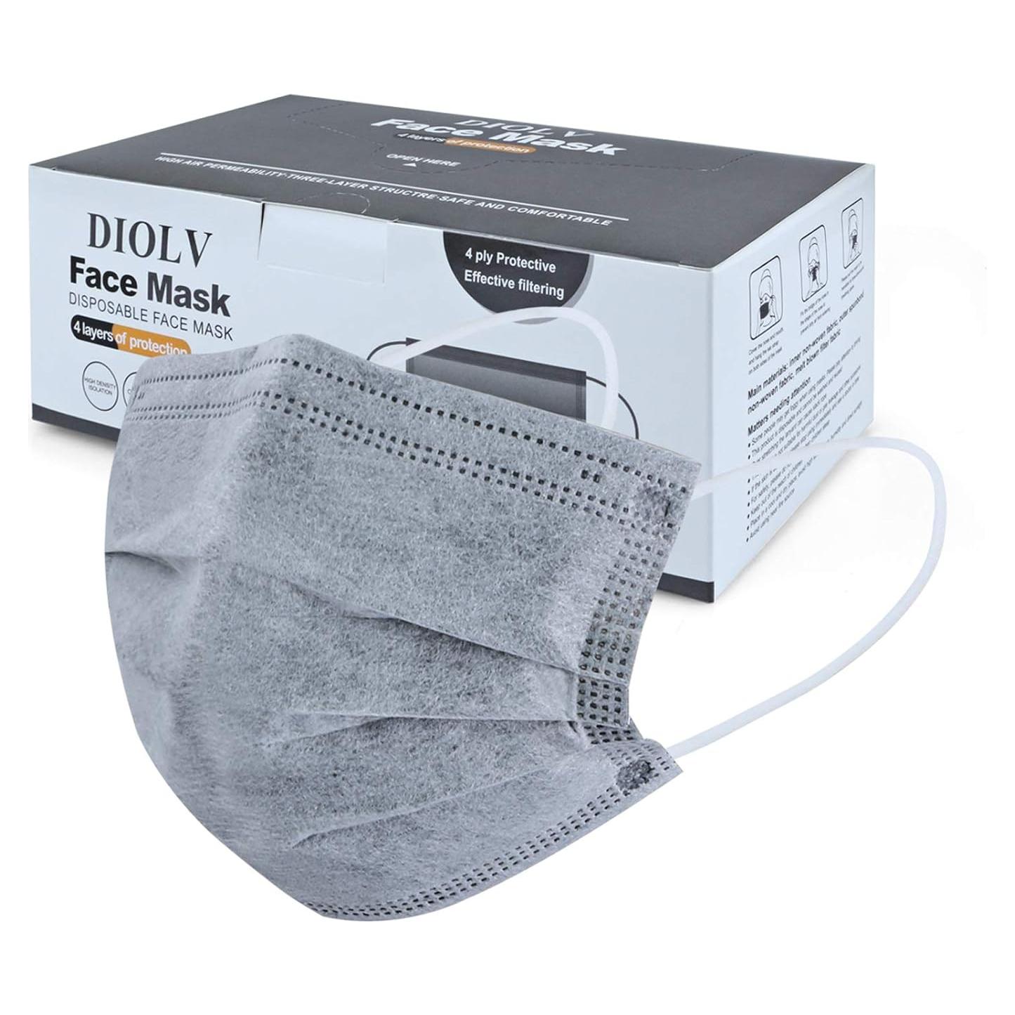 Mascarillas Desechables 50 Pcs Adultos Gris 4 Capas Respirables