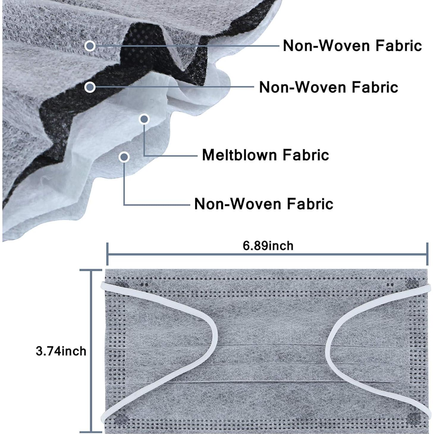 Mascarillas Desechables 50 Pcs Adultos Gris 4 Capas Respirables