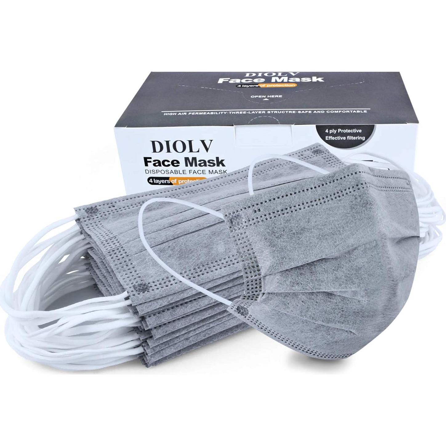 Mascarillas Desechables 50 Pcs Adultos Gris 4 Capas Respirables