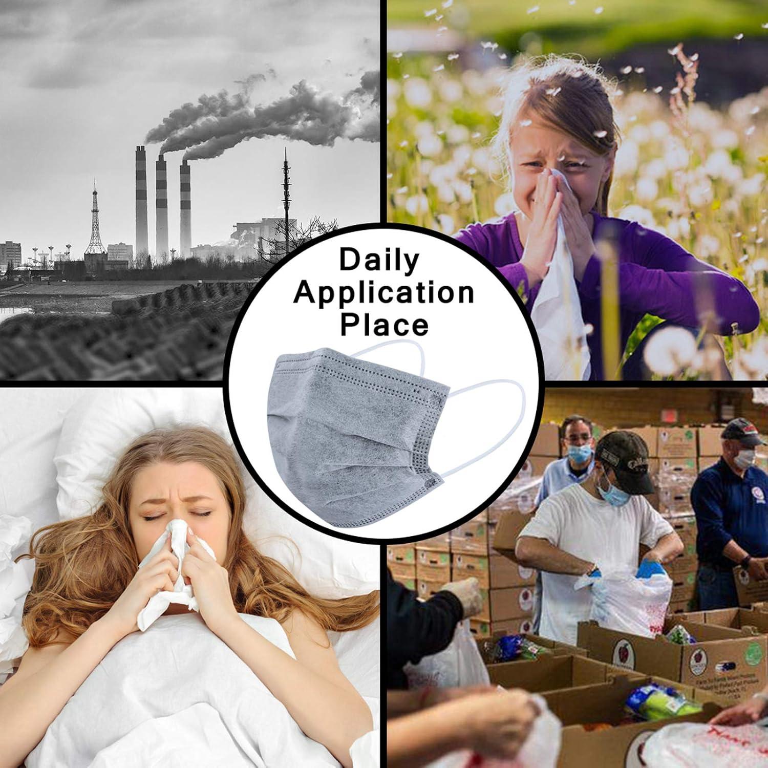 Mascarillas Desechables 50 Pcs Adultos Gris 4 Capas Respirables