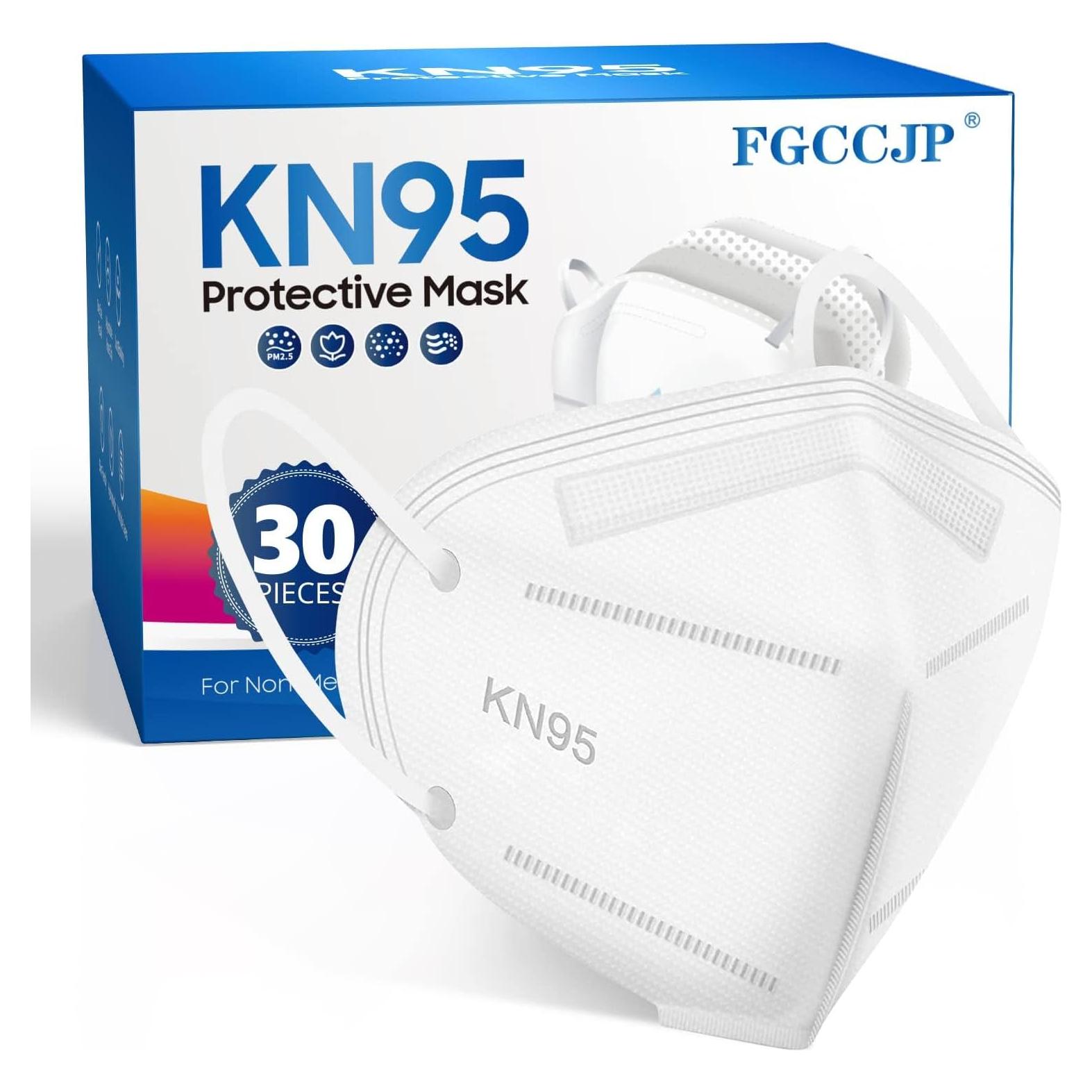 Mascarillas Desechables KN95 30 Piezas Filtración >95% Blancas