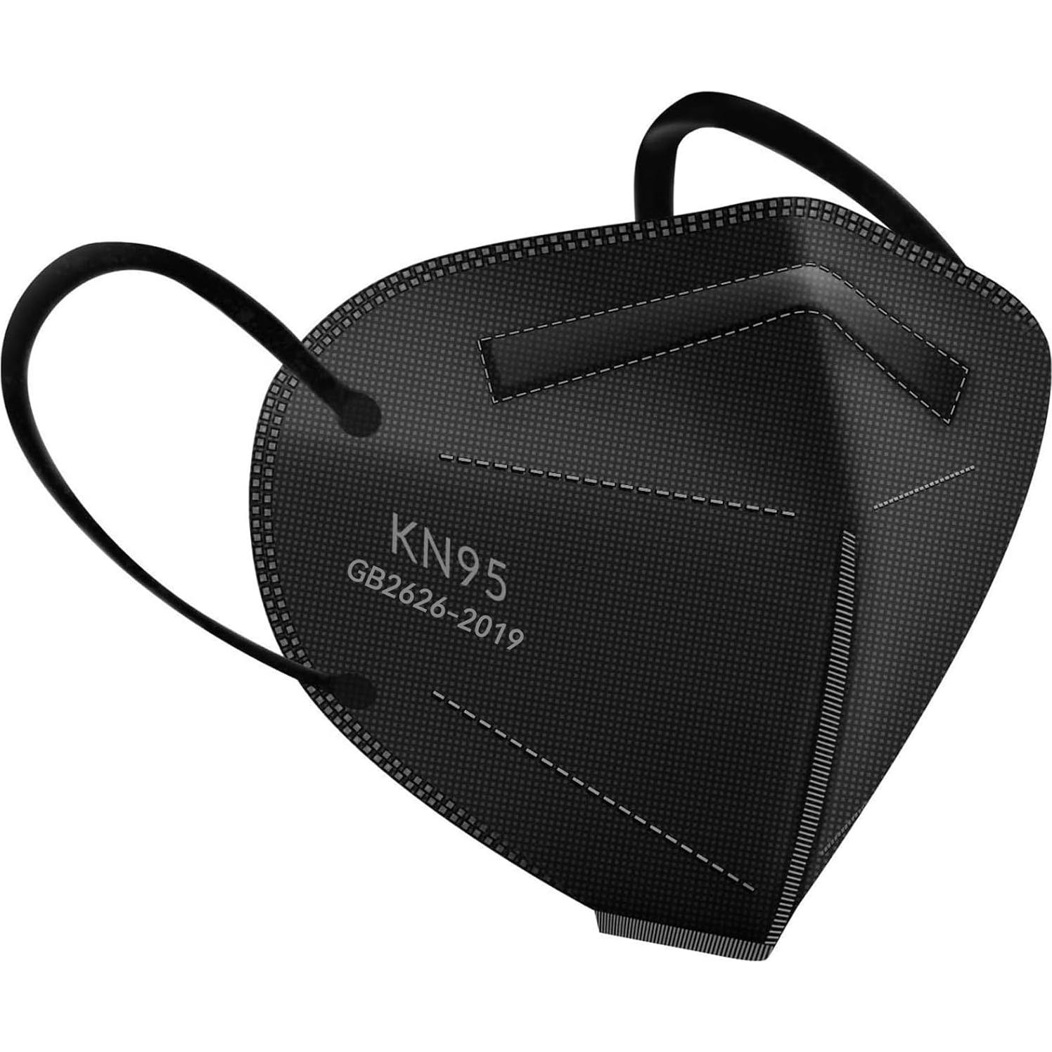 Mascarillas KN95 HUHETA 50 Pcs 5 Capas Alta Filtración Negra