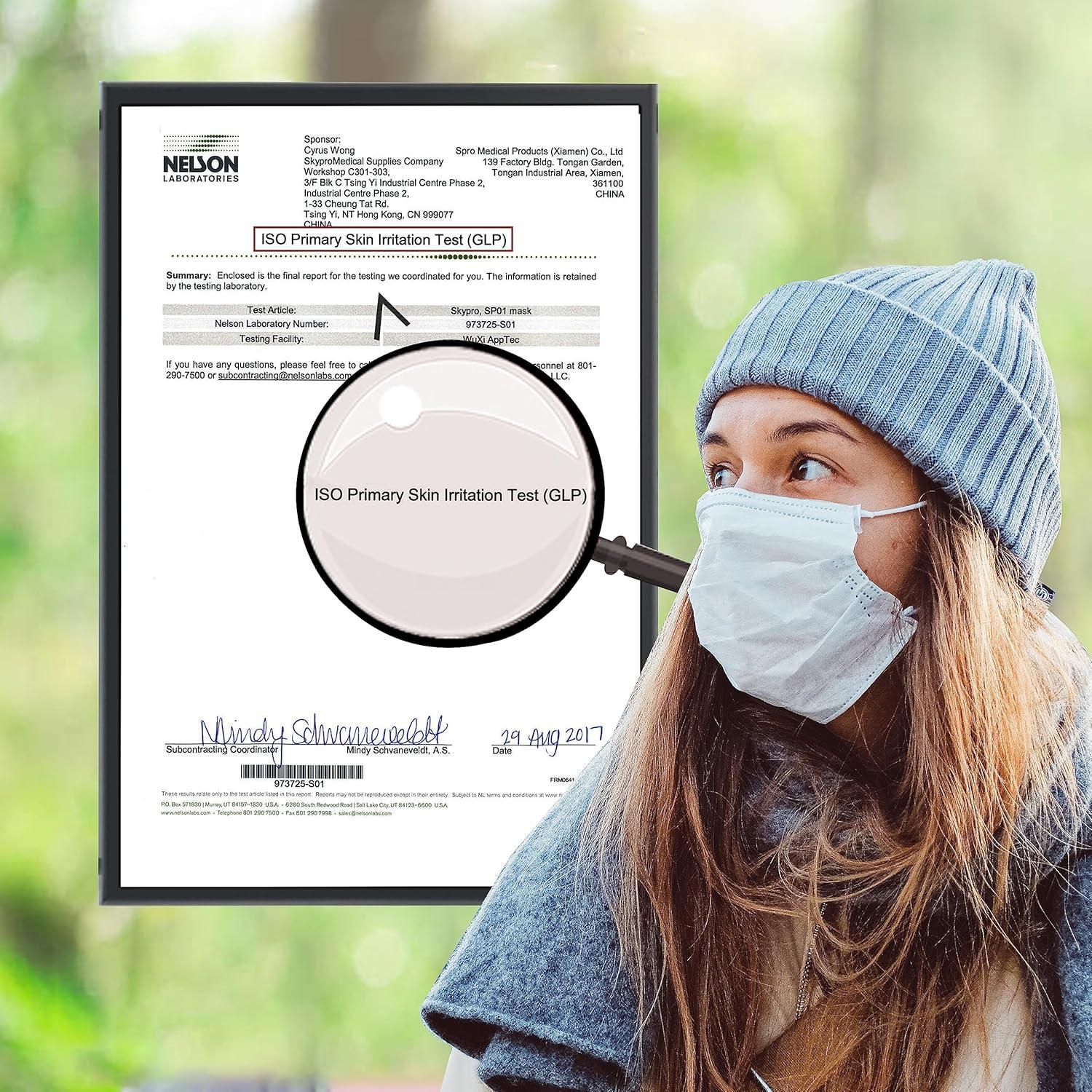 Mascarillas Médicas Desechables SkyPro 50PCS 3 Capas Hipoalergénicas