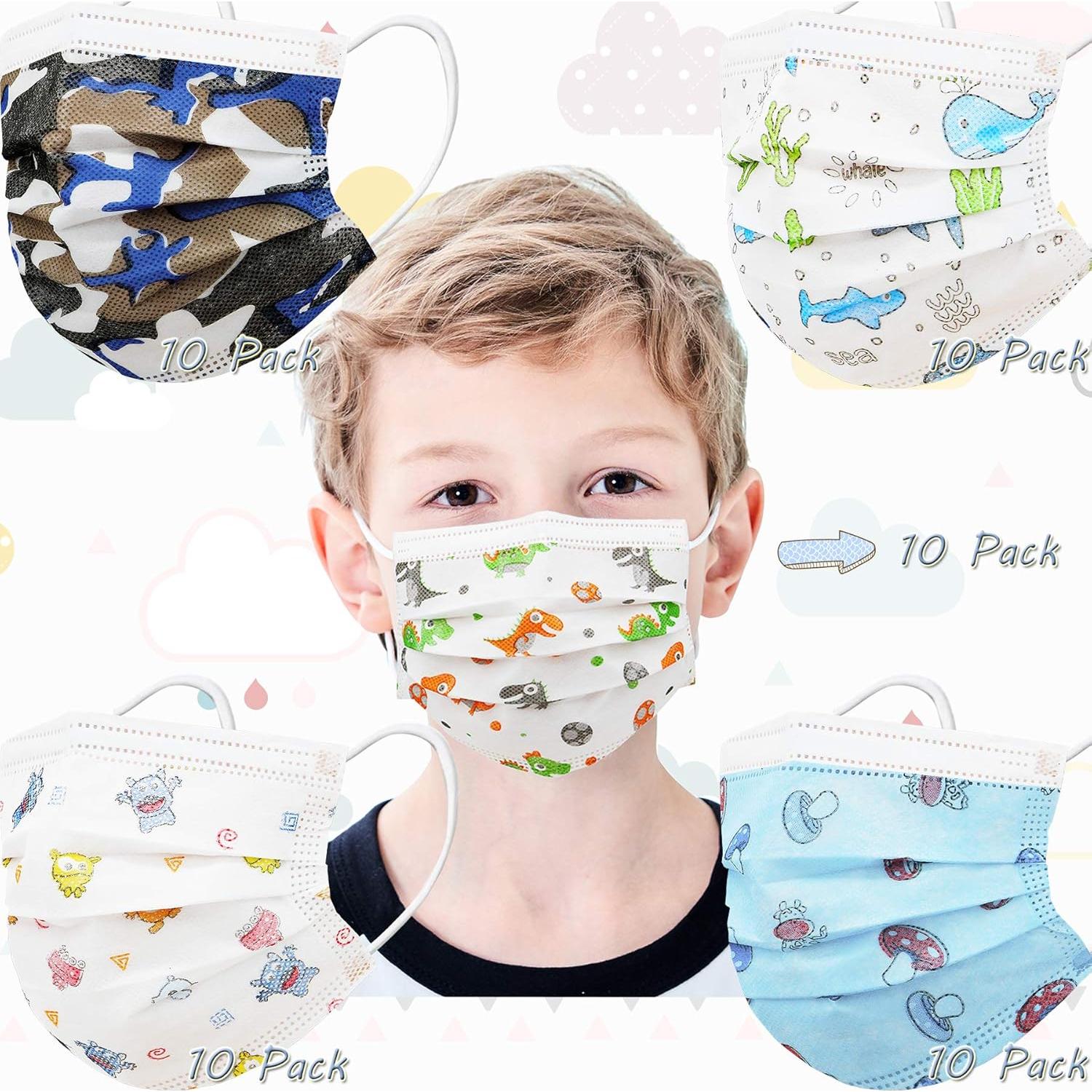 Mascarillas desechables para niños Mystcare 50 Pcs 3 capas