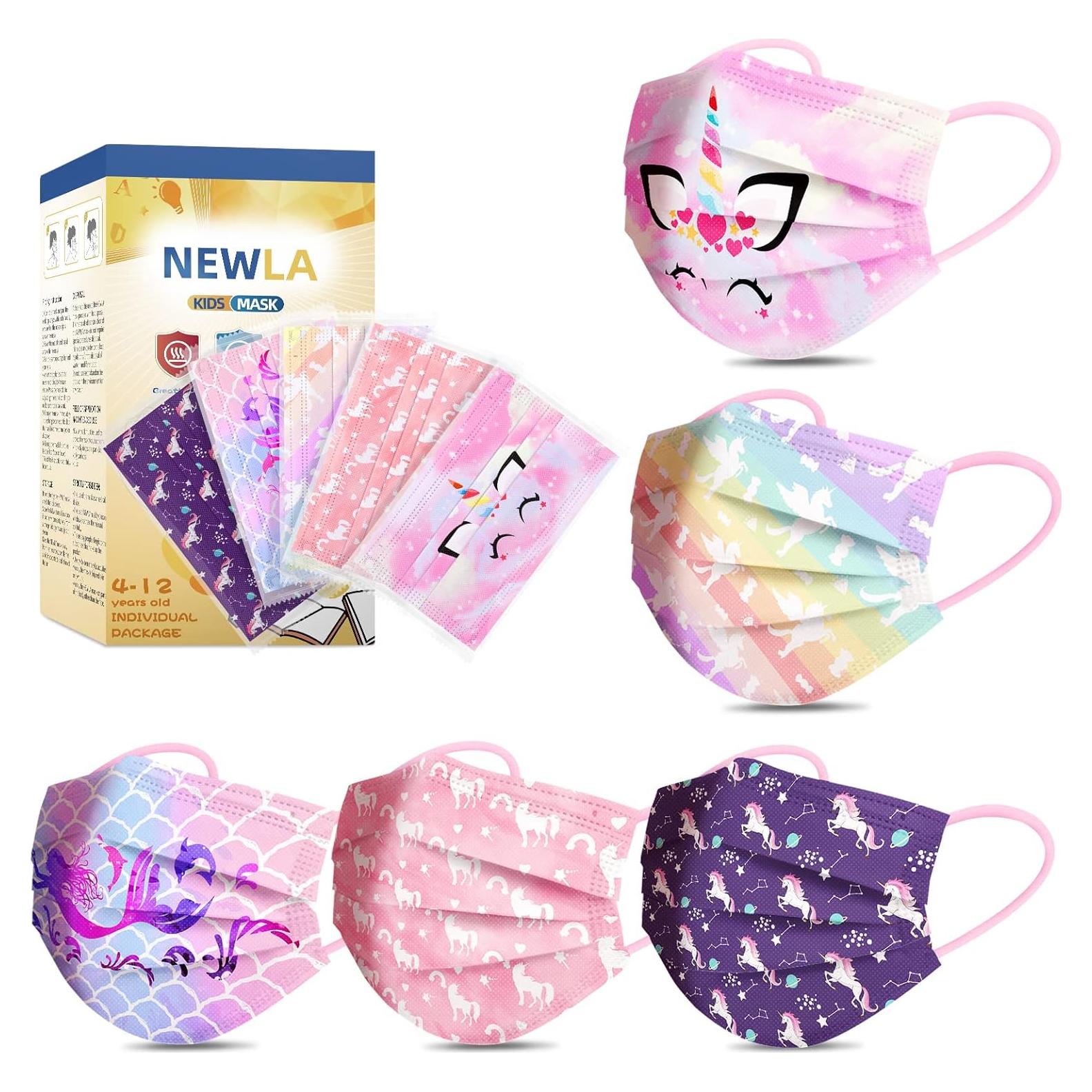 Mascarillas Desechables para Niños NEWLA - 50 Unidades Unicornio
