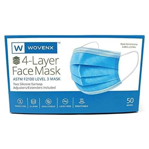 Máscara Facial Desechable Wovenx ASTM 3 Azul 50 Unidades