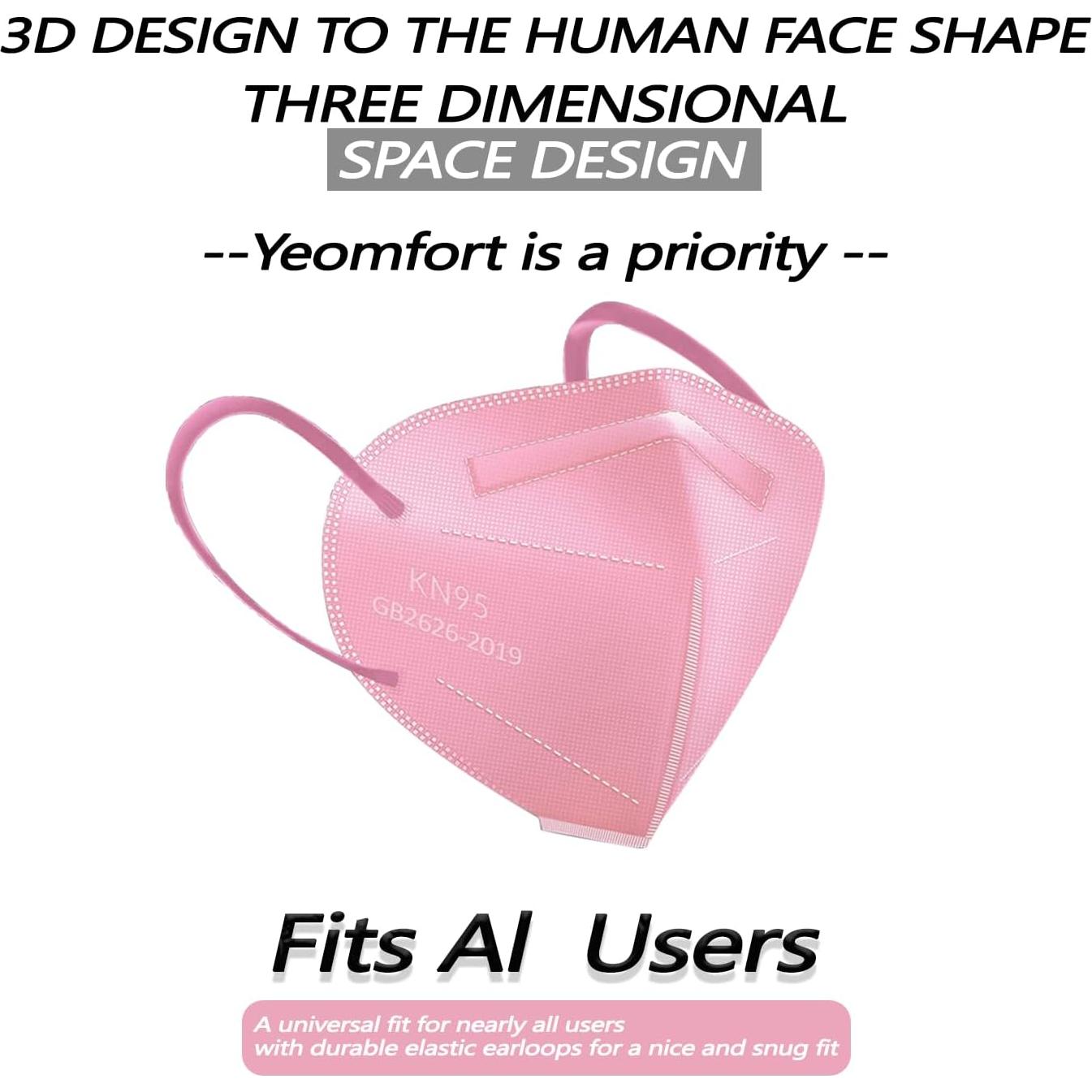 Mascarillas KN95 50pcs 5 Capas Eficiencia >95% Transpirables