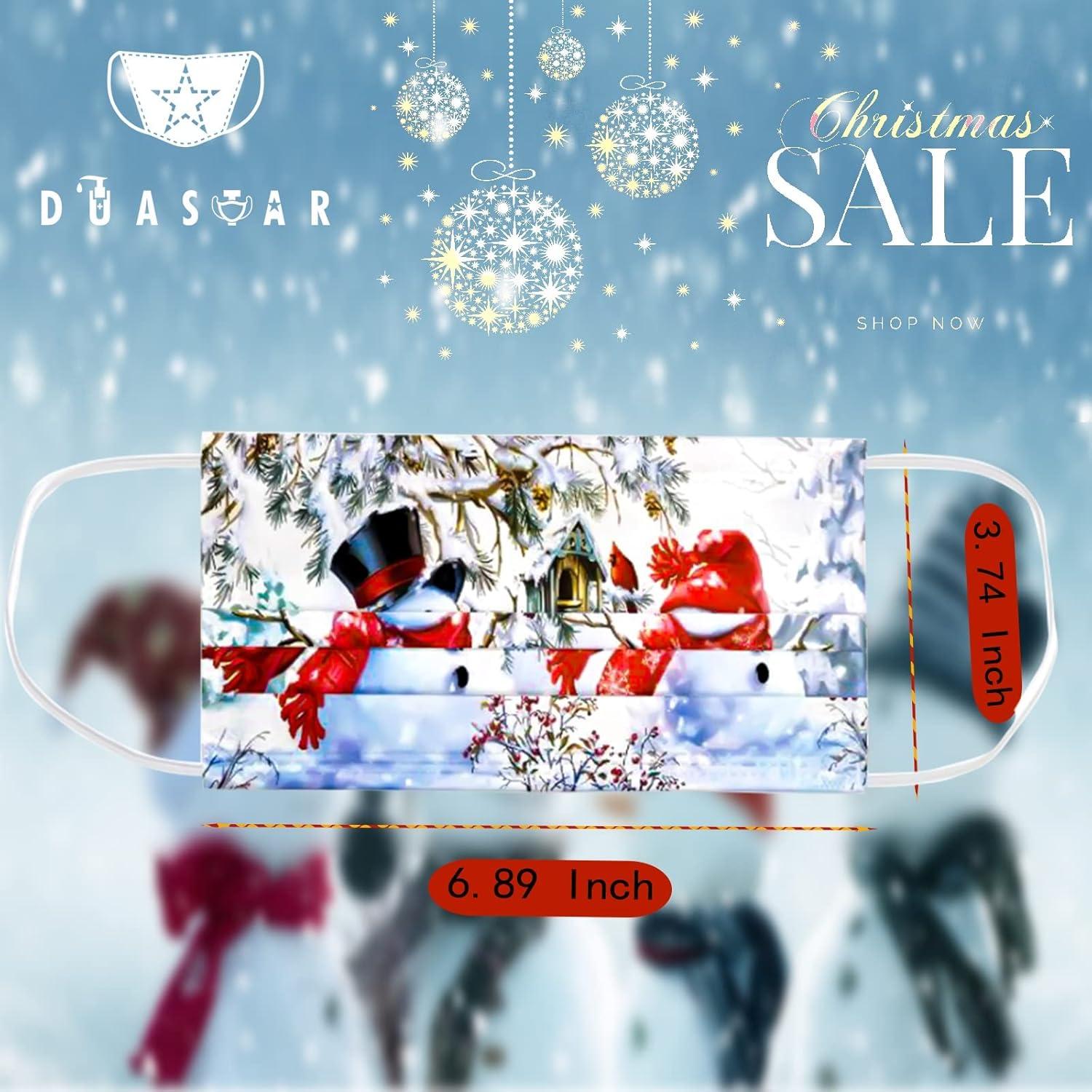 Mascarillas Faciales Desechables Navidad 50 Unidades 3 Capas