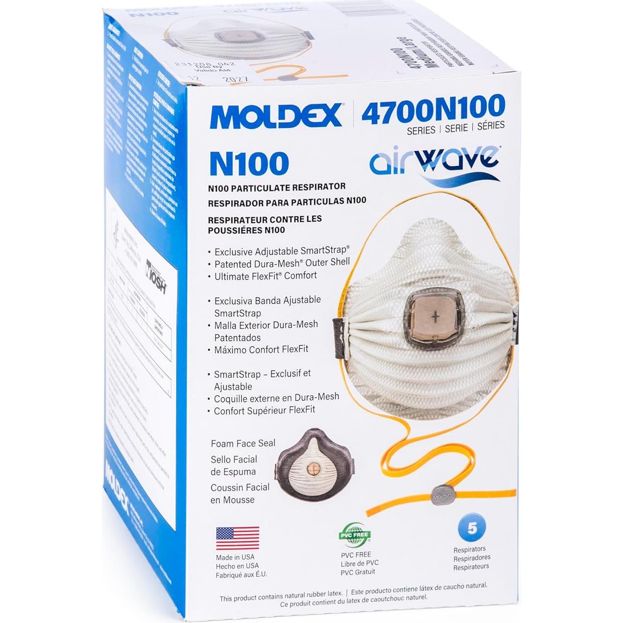 Respirador desechable Moldex 4700N100 N100 Mediano/Grande
