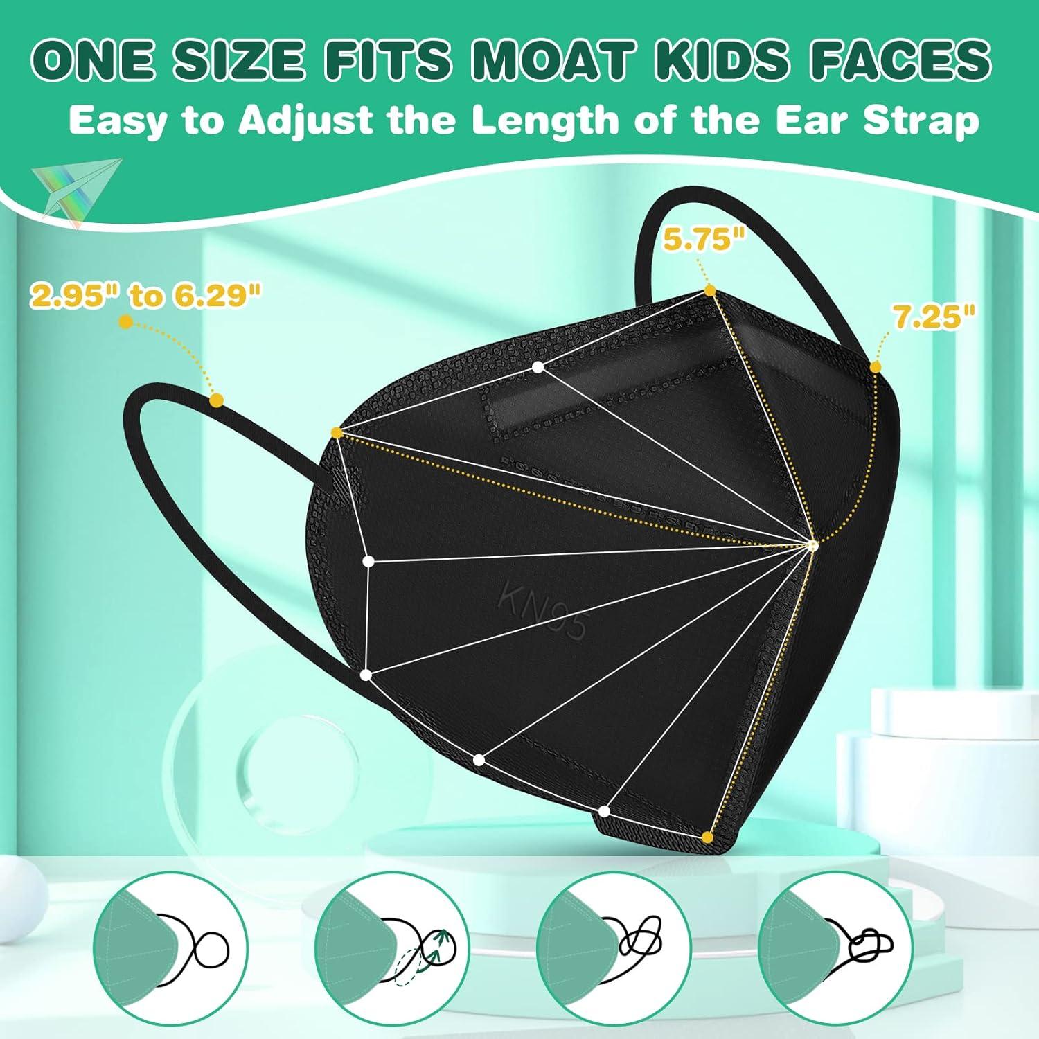 Mascarillas KN95 para Niños XDX 50 Pcs Individualmente Envuelta