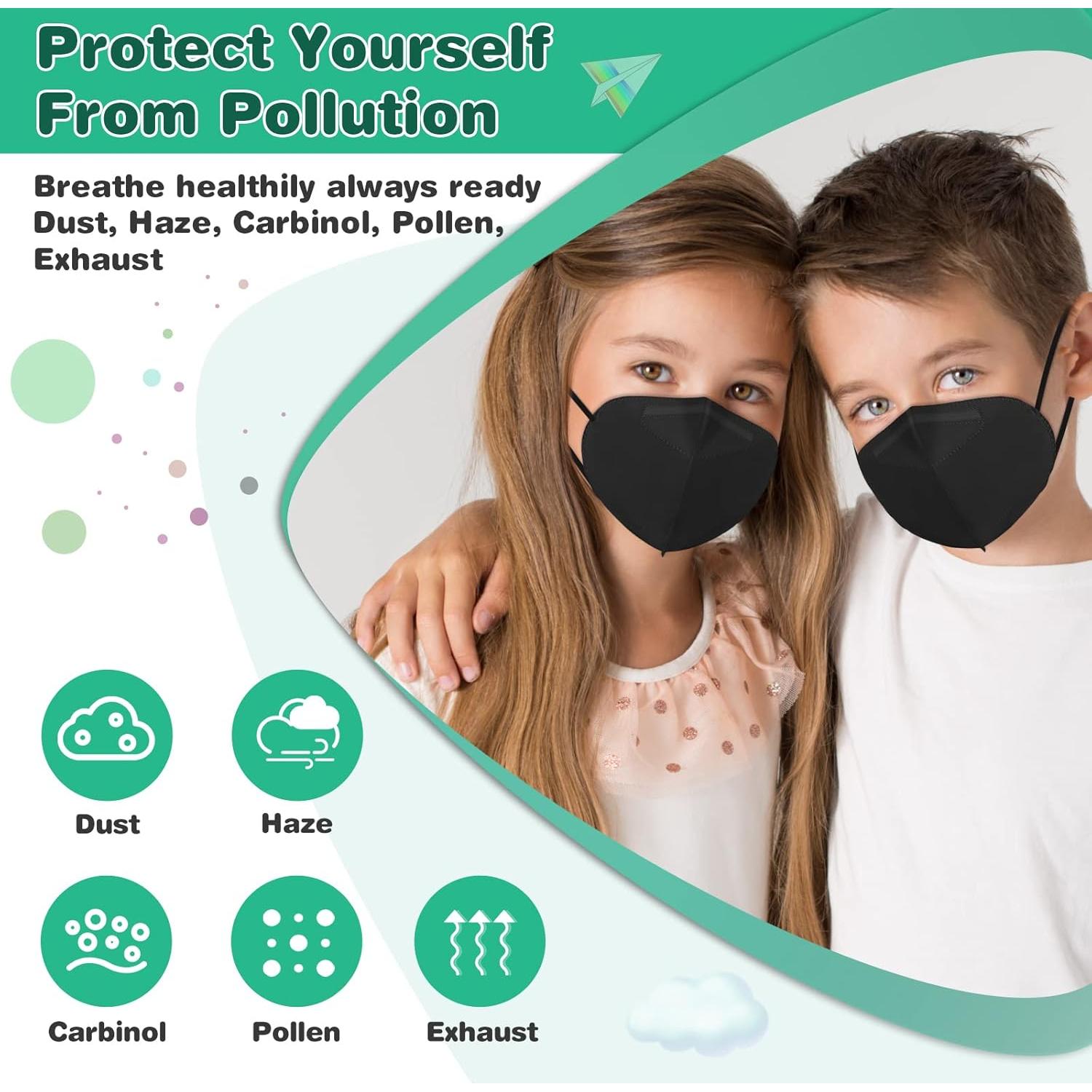 Mascarillas KN95 para Niños XDX 50 Pcs Individualmente Envuelta