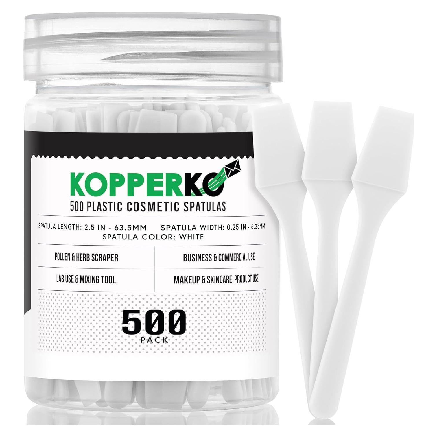 Mini Espátula Desechable BIKO - 500 Unidades, 6.35 cm, Blanca