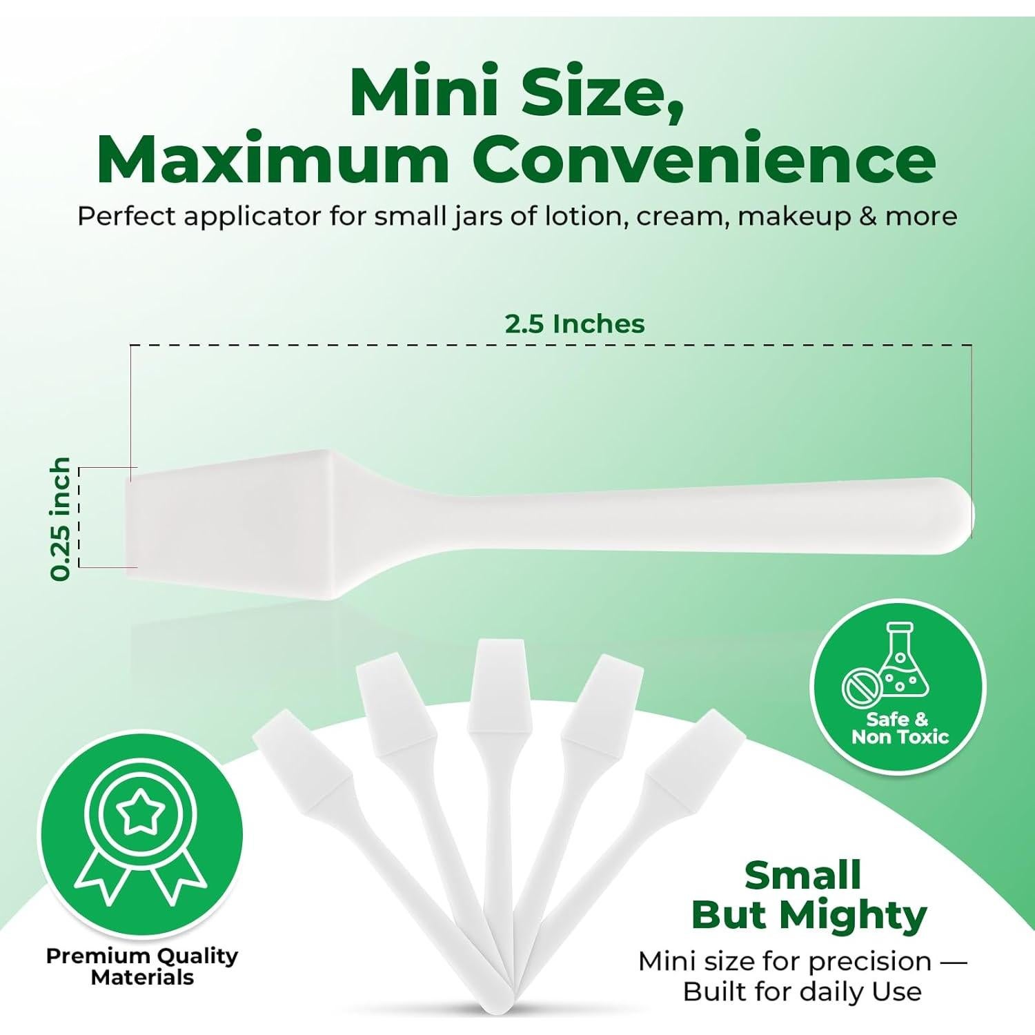 Mini Espátula Desechable BIKO - 500 Unidades, 6.35 cm, Blanca
