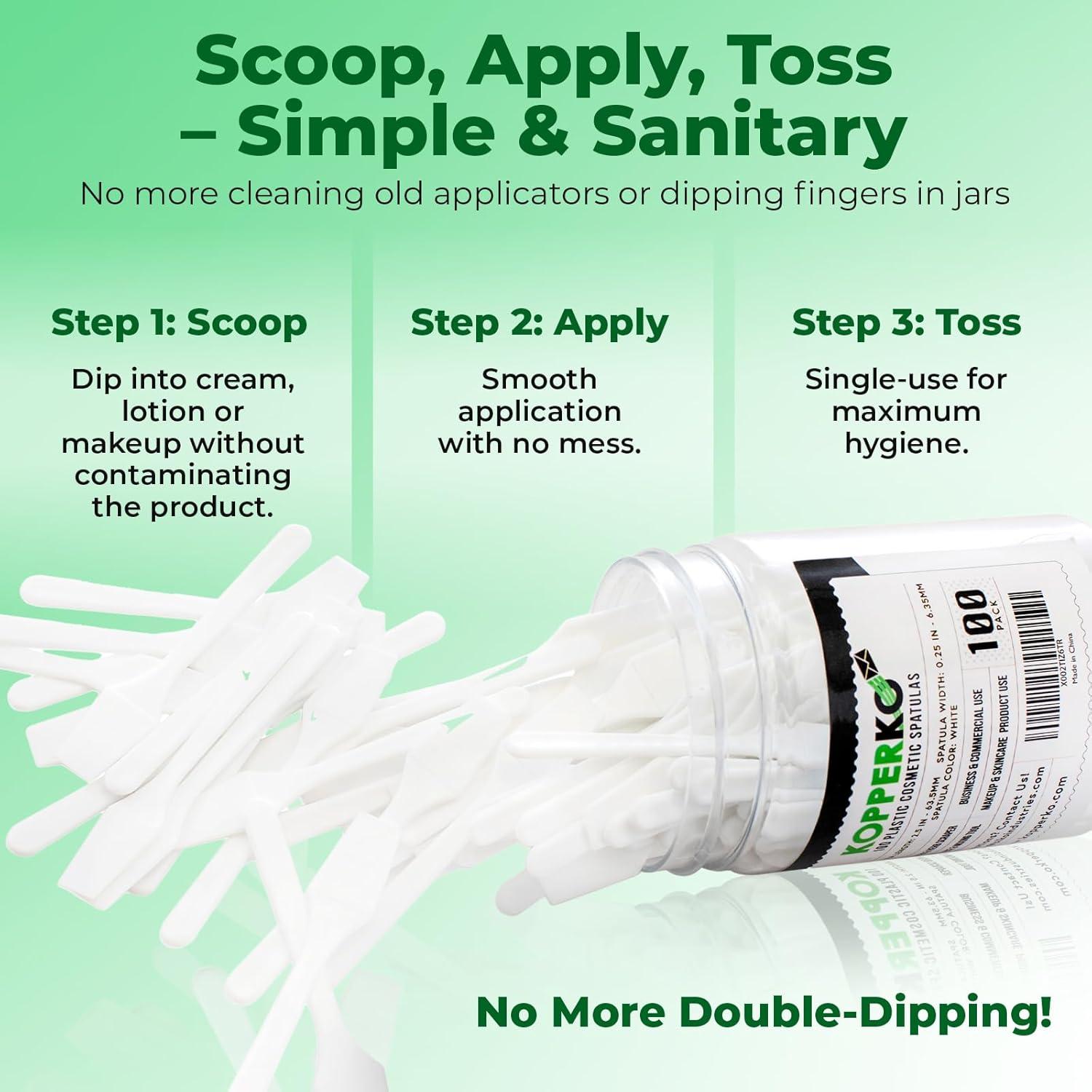 Mini Espátula Desechable BIKO - 500 Unidades, 6.35 cm, Blanca