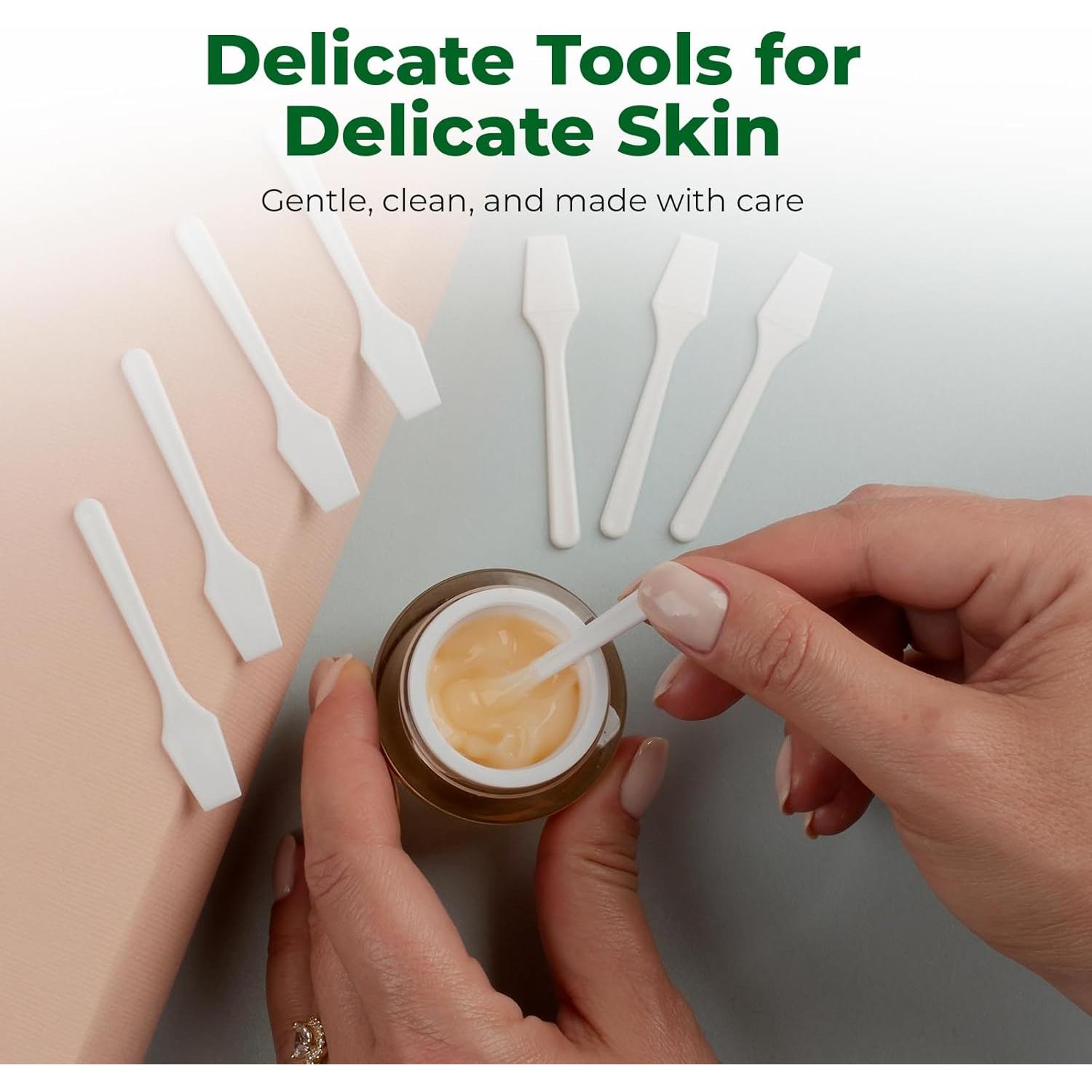 Mini Espátula Desechable BIKO - 500 Unidades, 6.35 cm, Blanca