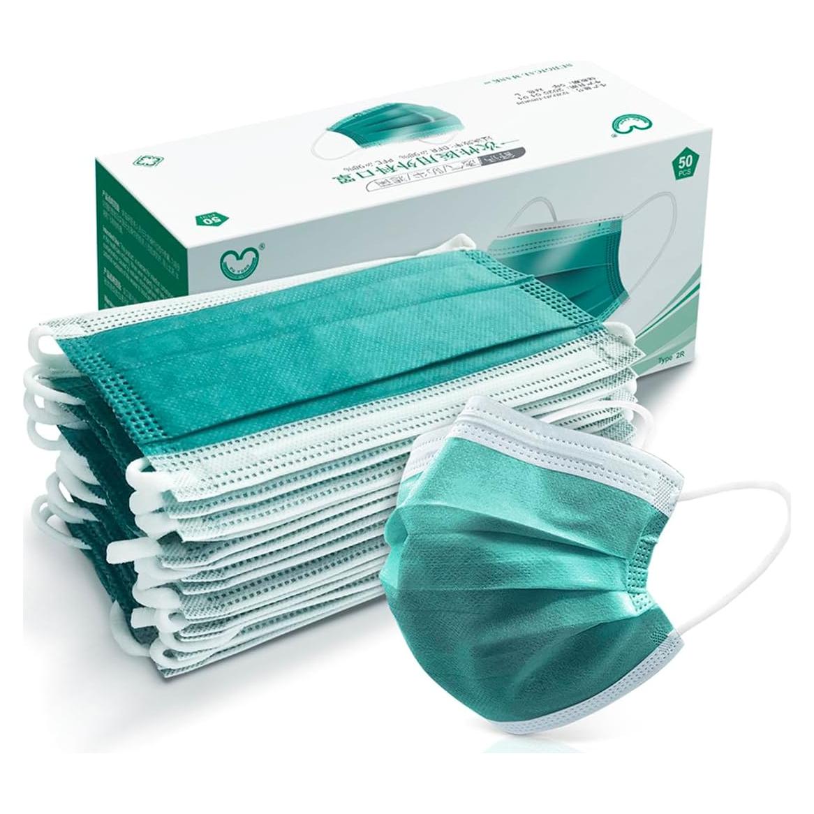 Mascarilla desechable 4 capas SafetyMask 50 piezas Verde