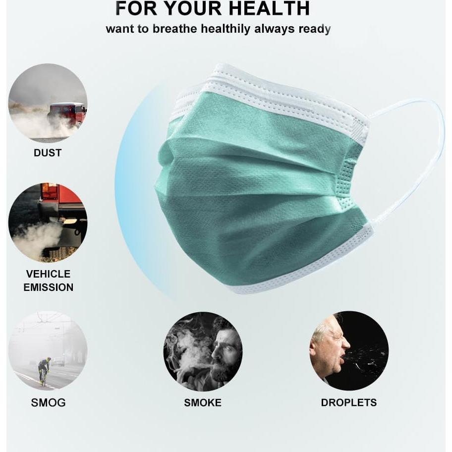 Mascarilla desechable 4 capas SafetyMask 50 piezas Verde