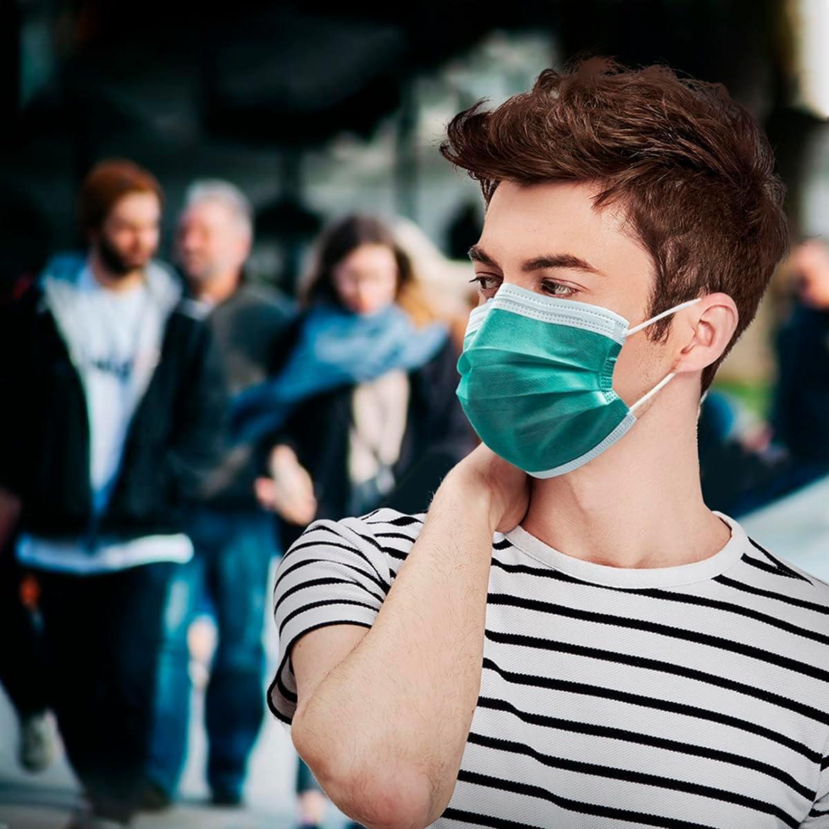 Mascarilla desechable 4 capas SafetyMask 50 piezas Verde