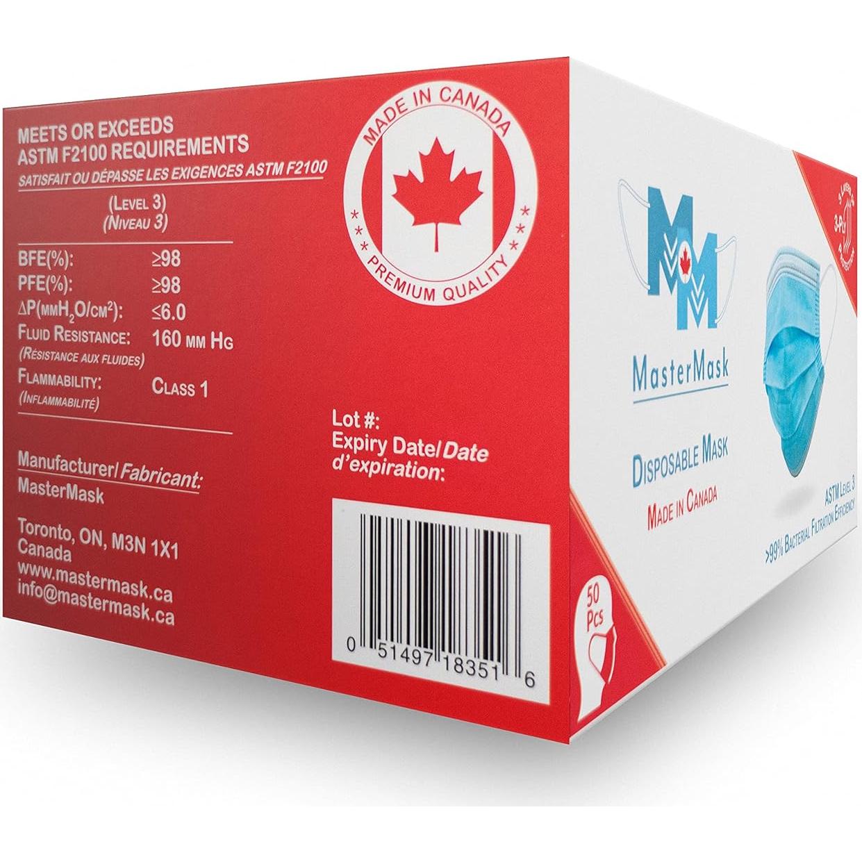 Mascarillas Desechables Master Mask 3 Capas - 50 Unidades