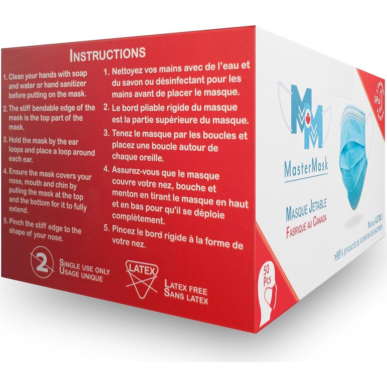 Mascarillas Desechables Master Mask 3 Capas - 50 Unidades