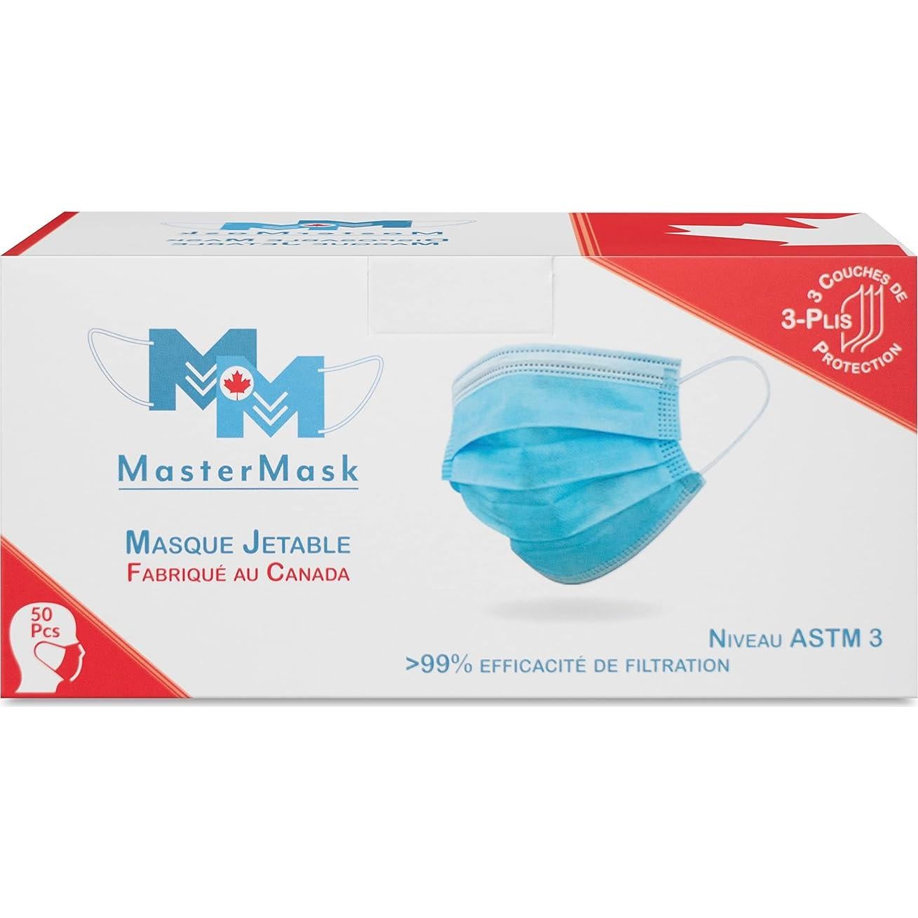 Mascarillas Desechables Master Mask 3 Capas - 50 Unidades
