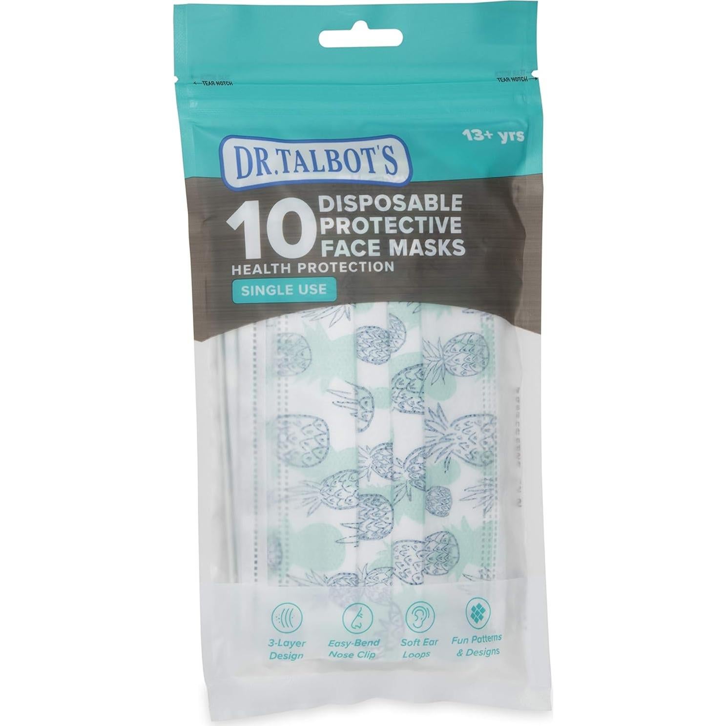 Máscaras Faciales Desechables Dr. Talbot para Adolescentes 10 Unidades