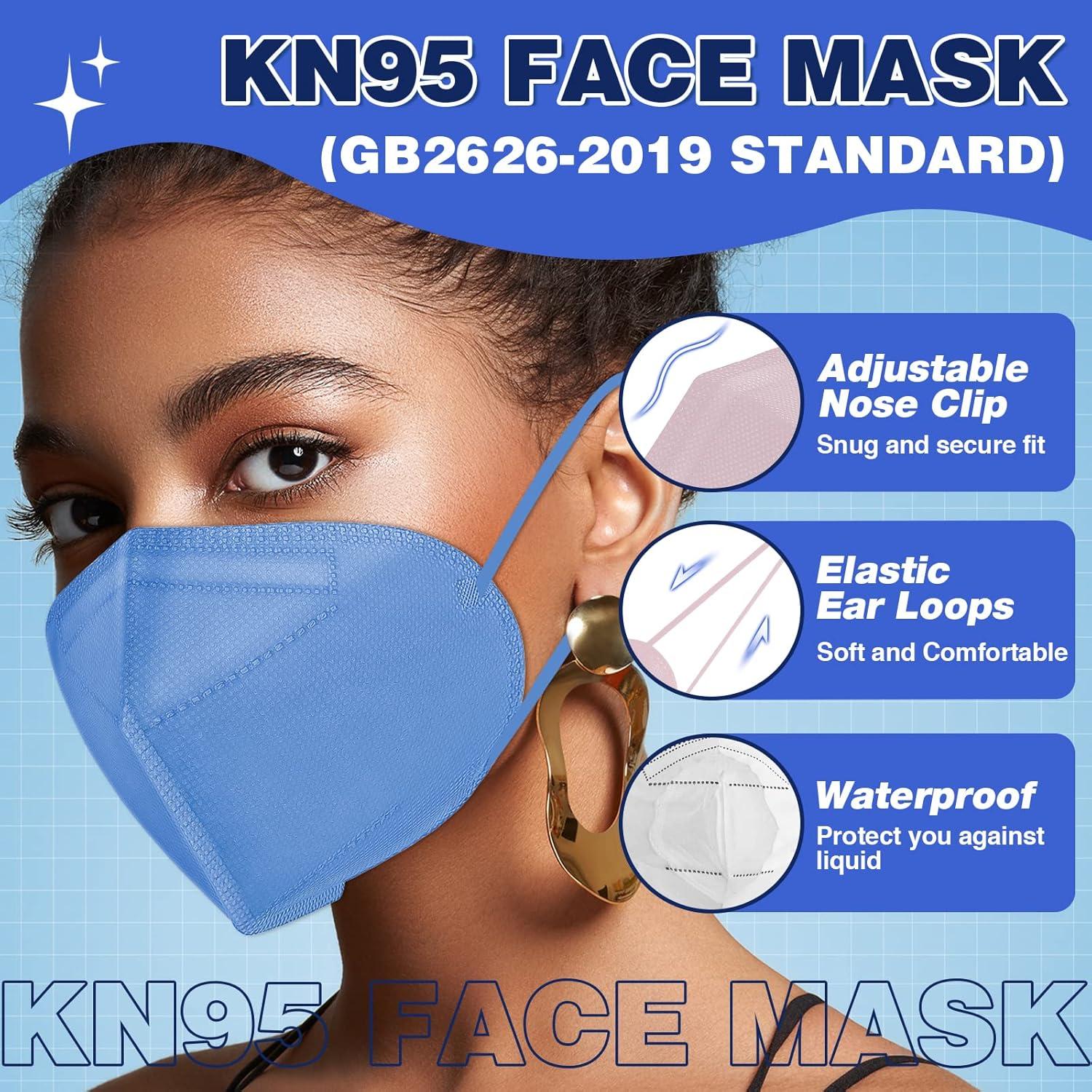 Mascarillas KN95 XDX 60 Paquetes Adultos Multicolor 5 Capas