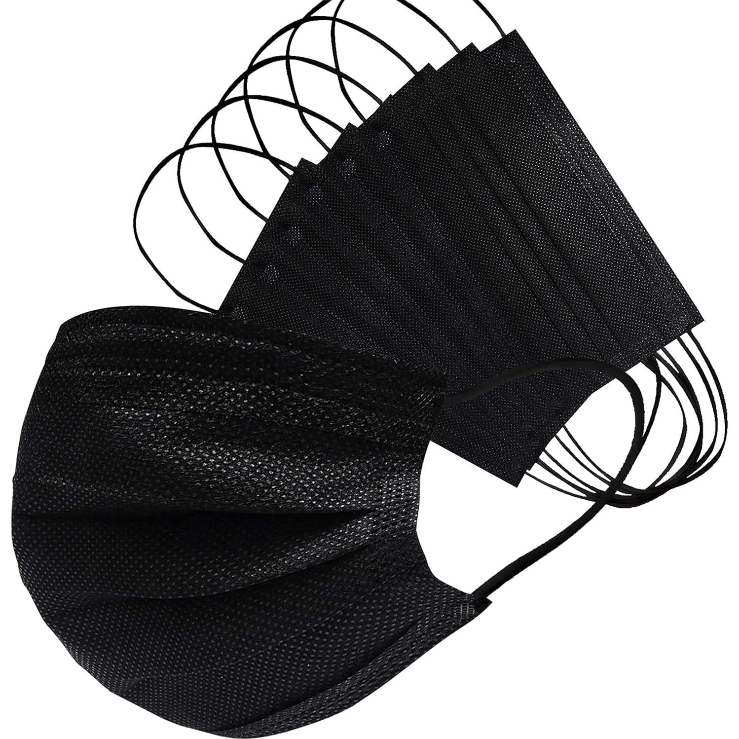 Mascarillas Desechables Biwisy 50 Pcs 3 Capas Color Negro