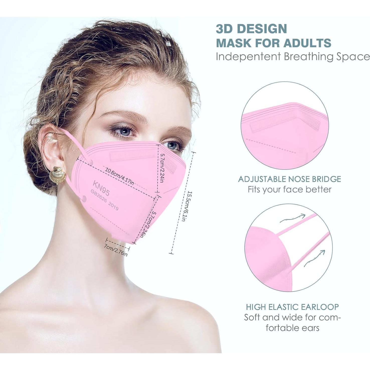 Mascarillas KN95 XINYA BAO 50 Paquetes 5 Capas Eficiencia 95%