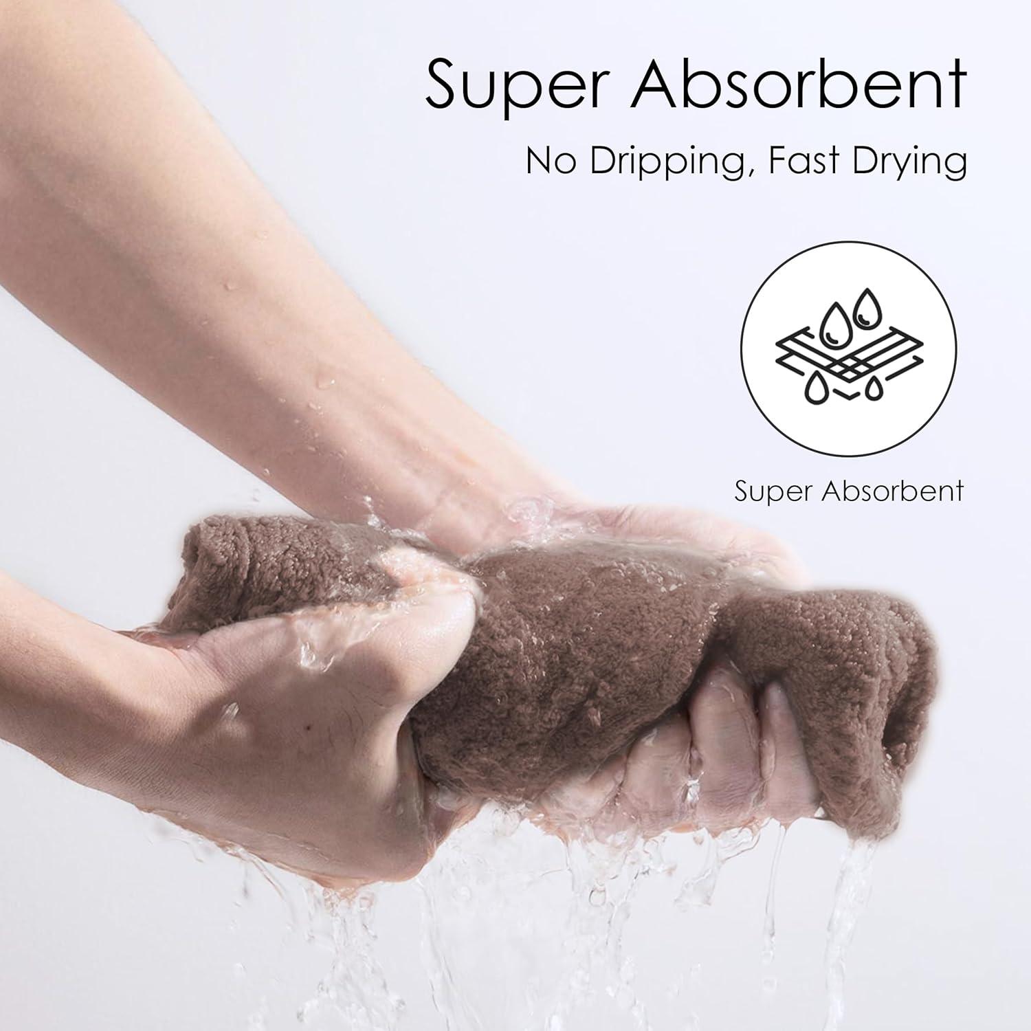 Toallas de Microfibra para Cabello TENSTARS - 5 Piezas 28x71 cm