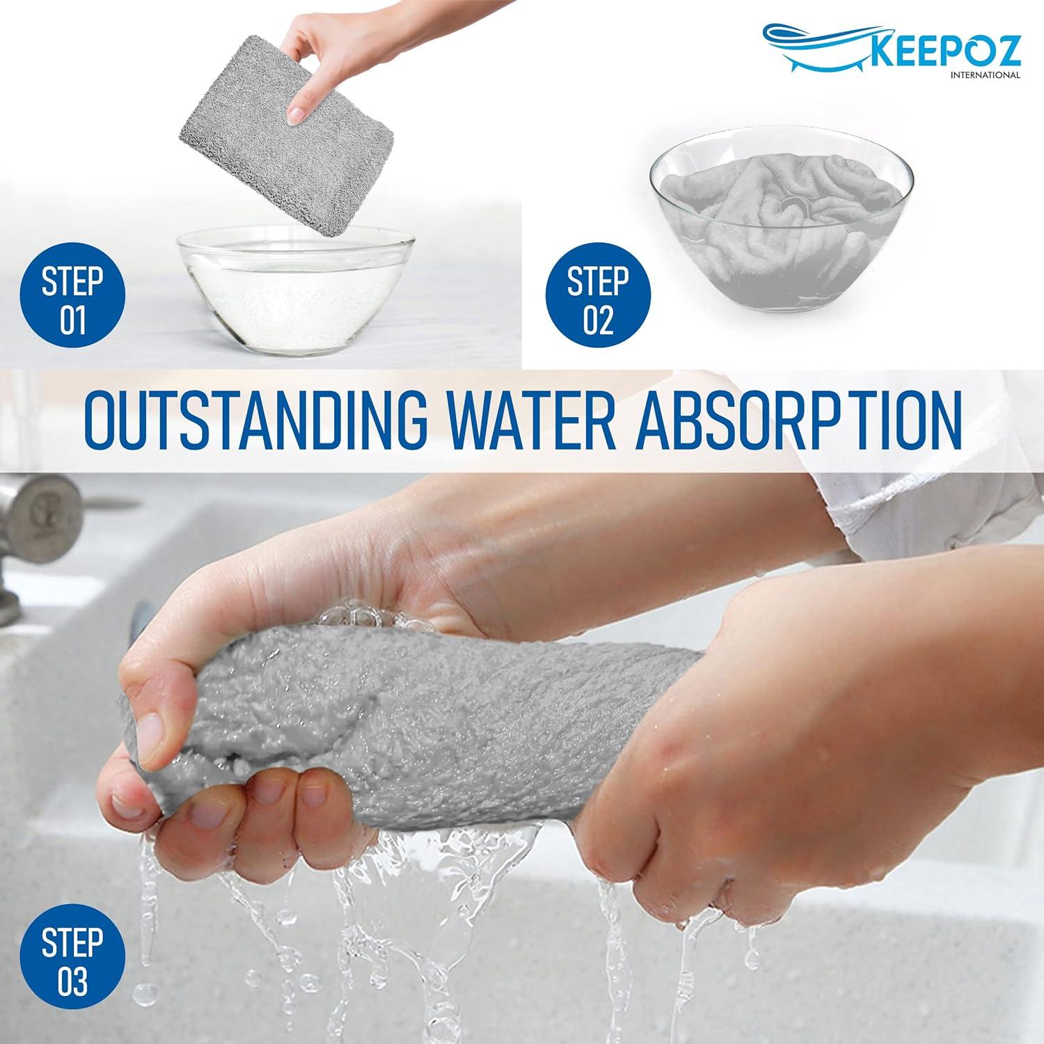 Toalla para el Cabello KEEPOZ 100% Algodón Gris Grande