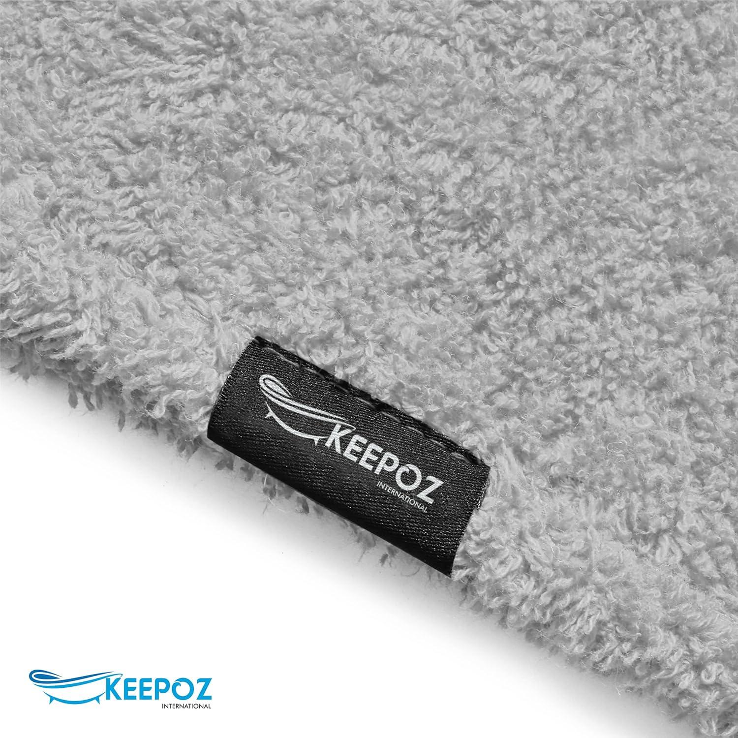 Toalla para el Cabello KEEPOZ 100% Algodón Gris Grande