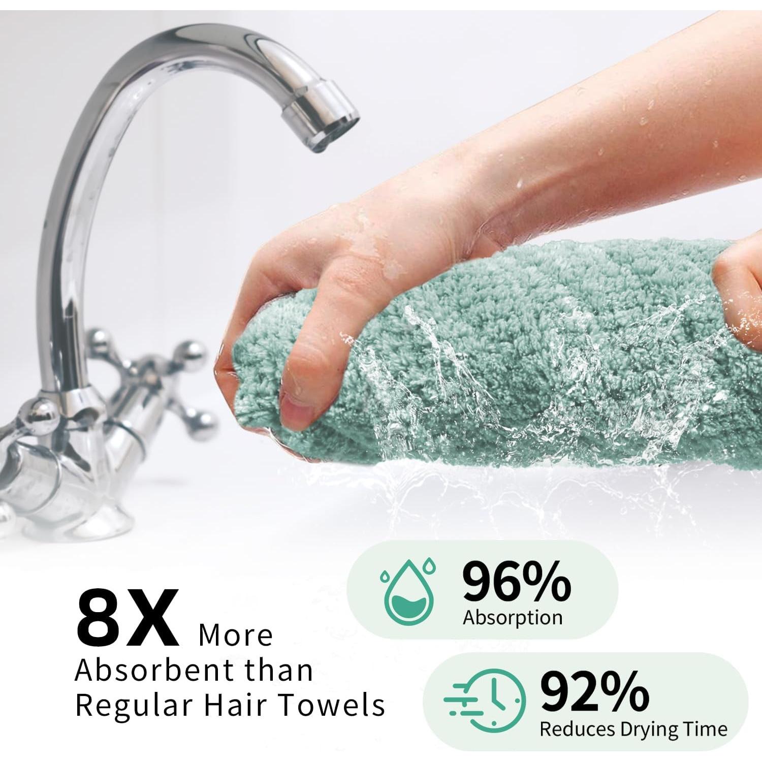 Paquete de 2 Toallas de Microfibra Verde Extra Grande 95x67cm