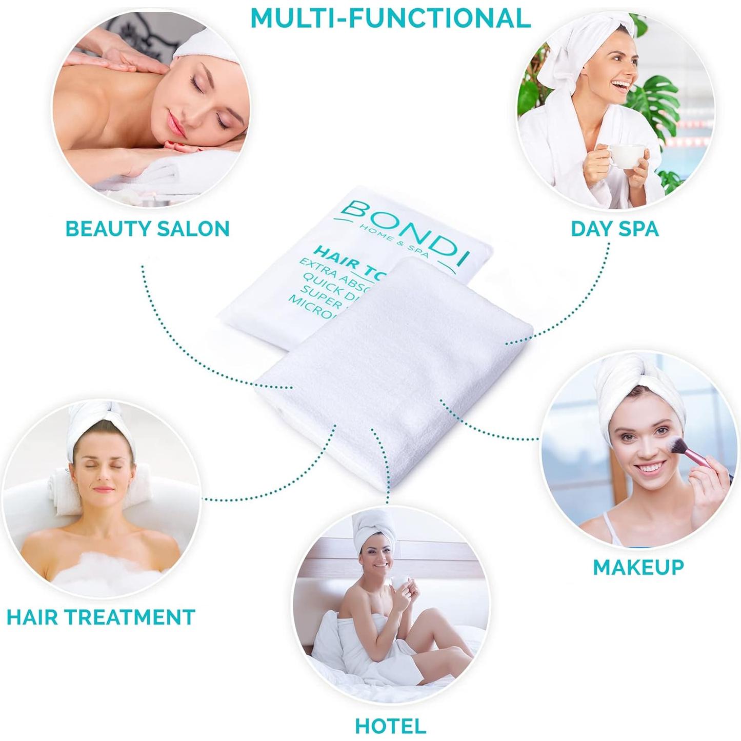 Toalla de Microfibra XL Bondi SPA - Seca Cabello Rápido 106x56cm