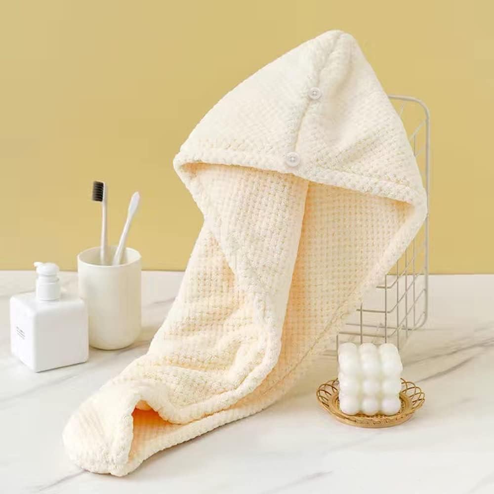 Toalla de Microfibra para Cabello LIVIN'MADE 61x25 cm Crema