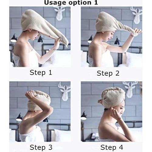 Toalla de Microfibra para Cabello LIVIN'MADE 61x25 cm Crema