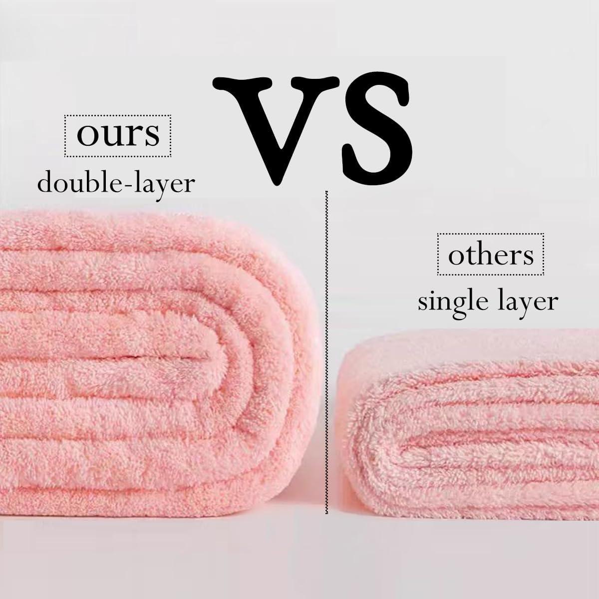 Toalla de Microfibra Doble Capa AGKXHDEC Rosa 65x25cm