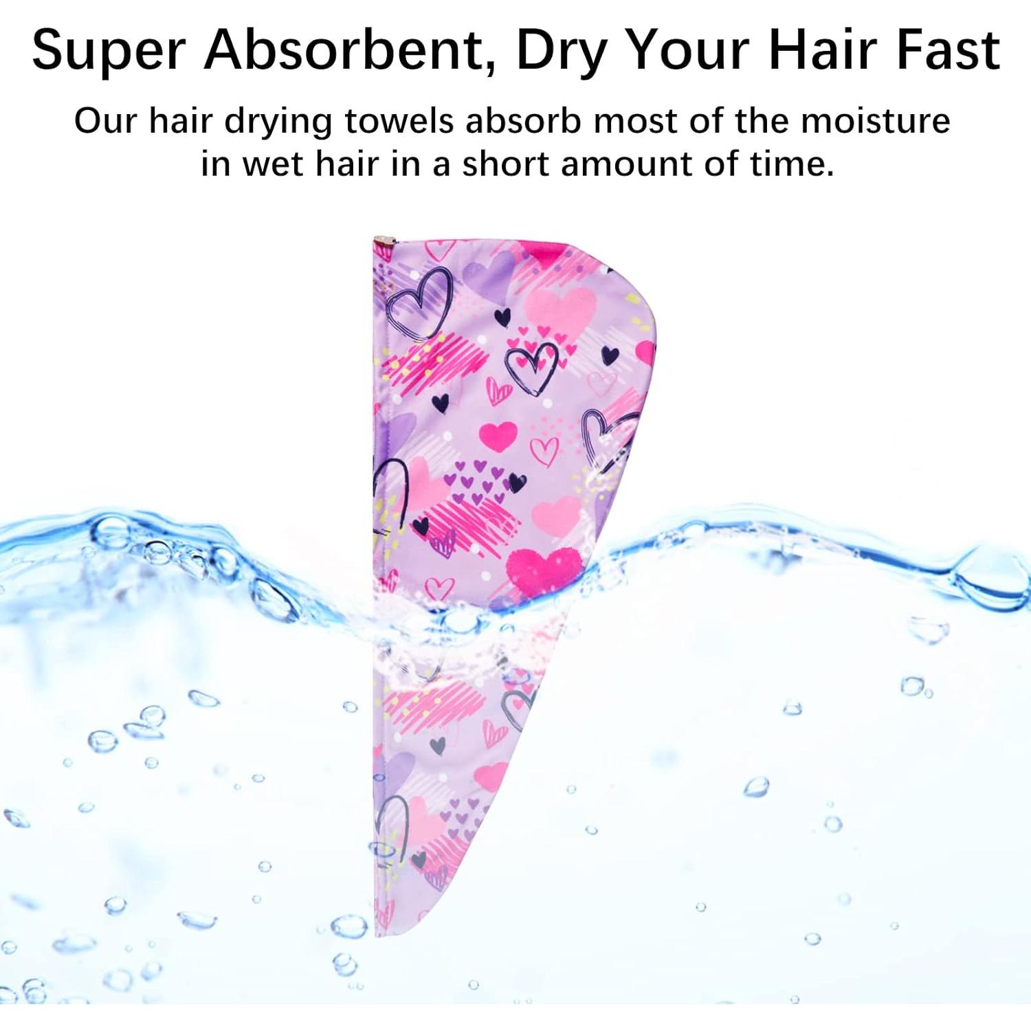 Toallas de Microfibra para Secar Cabello RETON - 4 Piezas 65x25cm