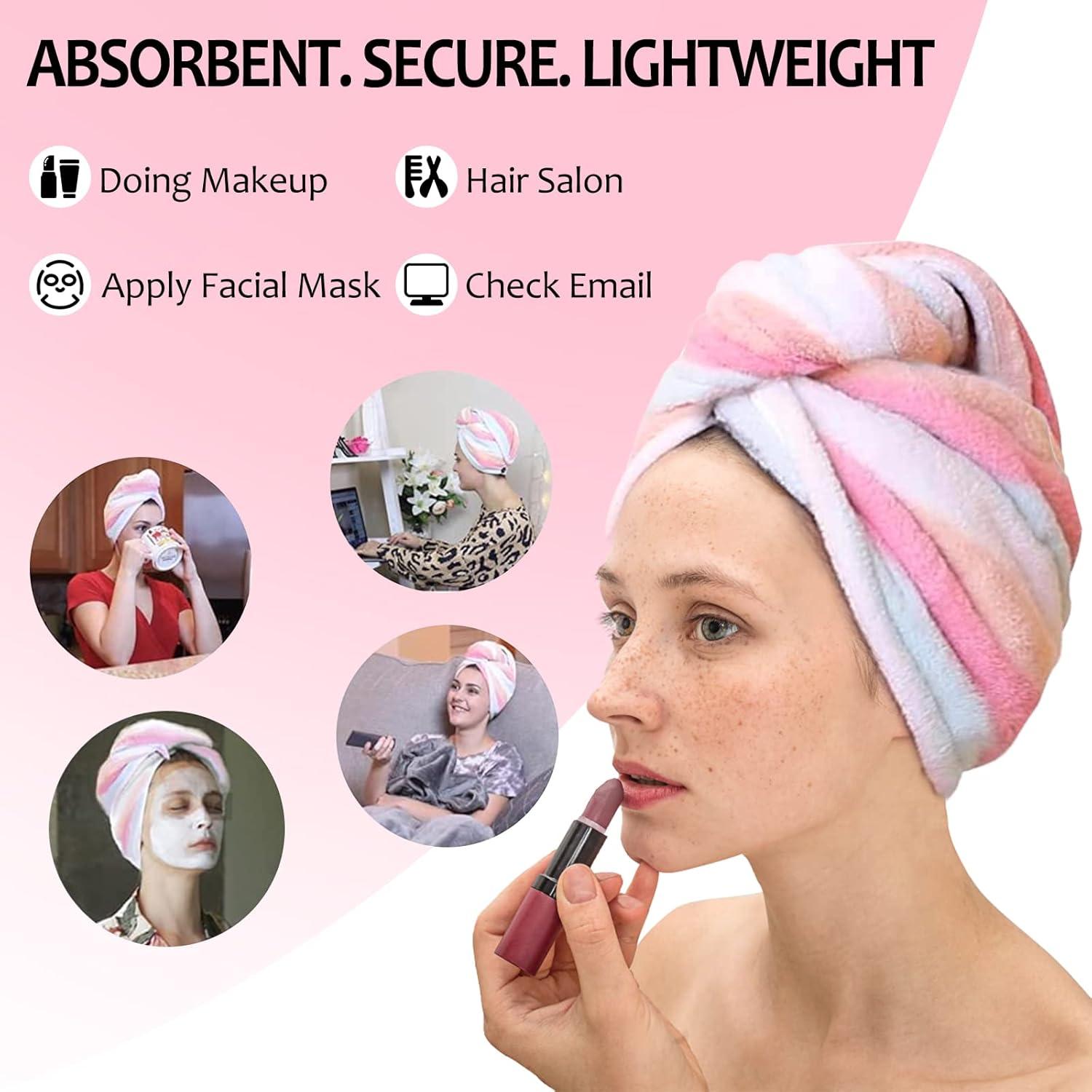 Toalla de Microfibra AuroTrends para Cabello 2Pack Arcoíris